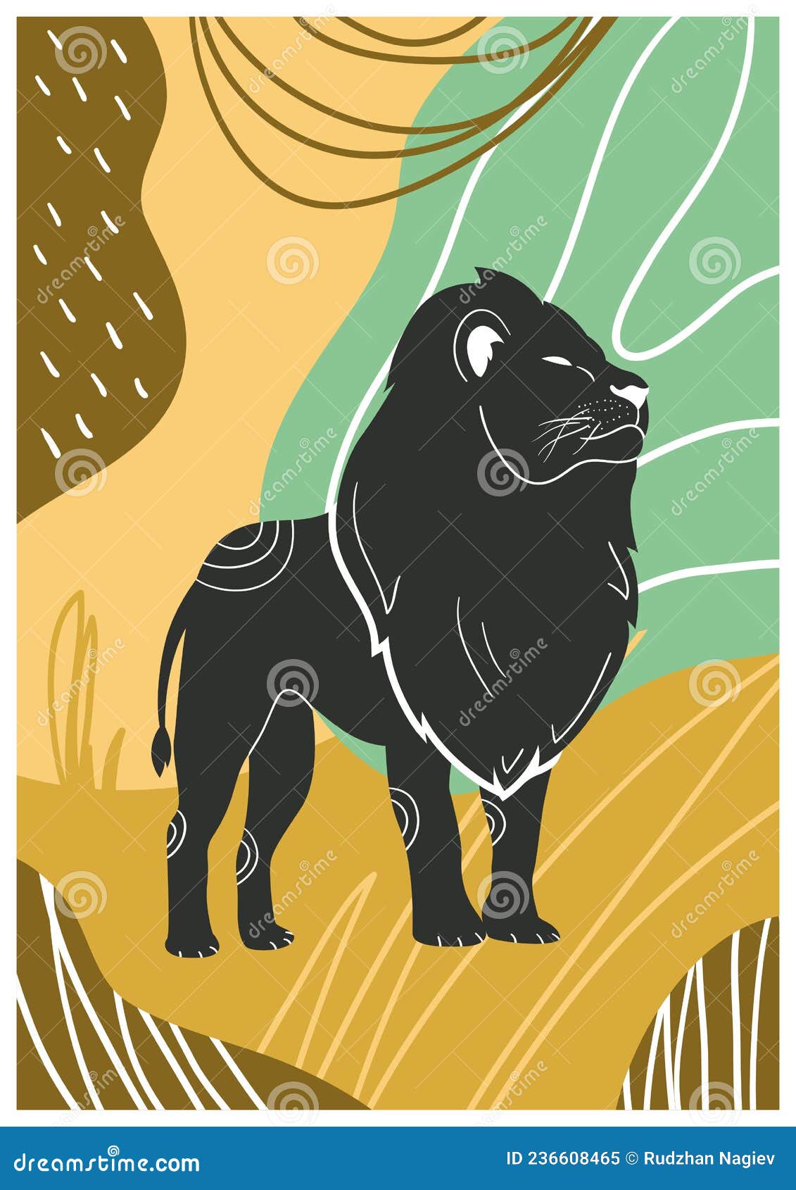 abstract lion silhouette