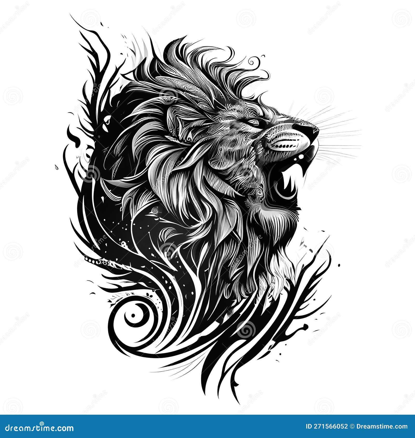 Tattoo fire lion Stock Photos and Images | agefotostock