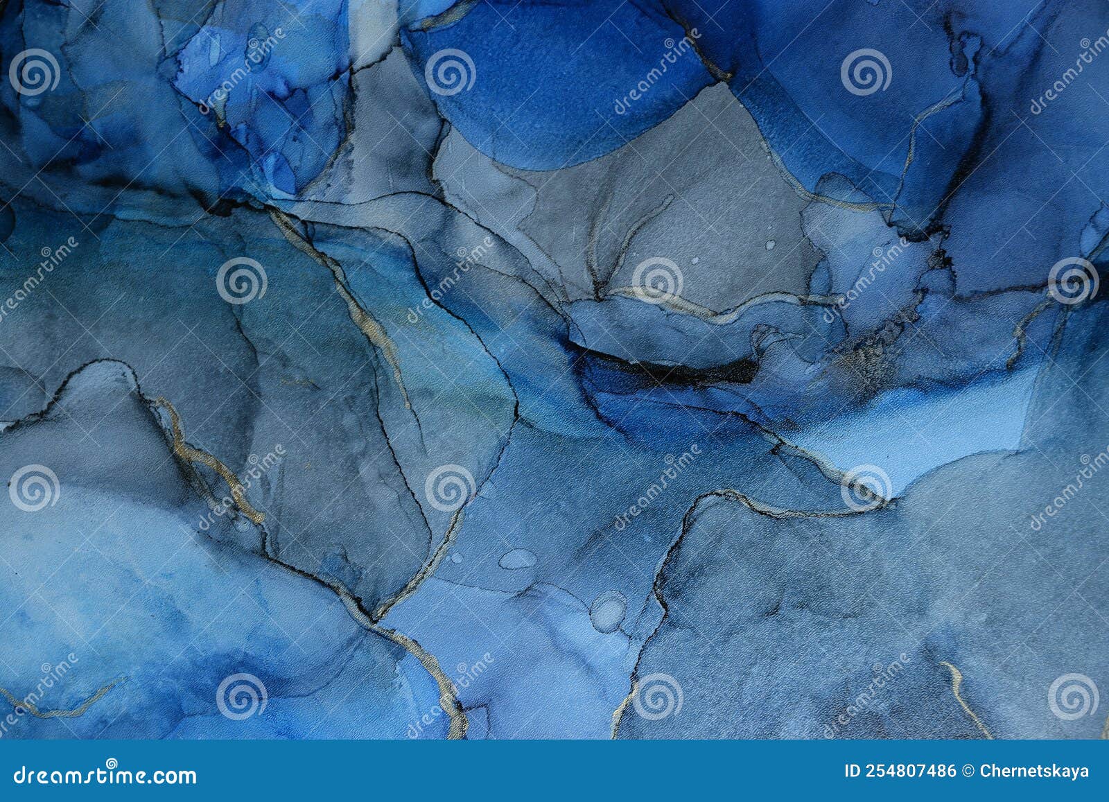 Abstract Liquid Ink Art Painting As Background, Top View Stock Photo