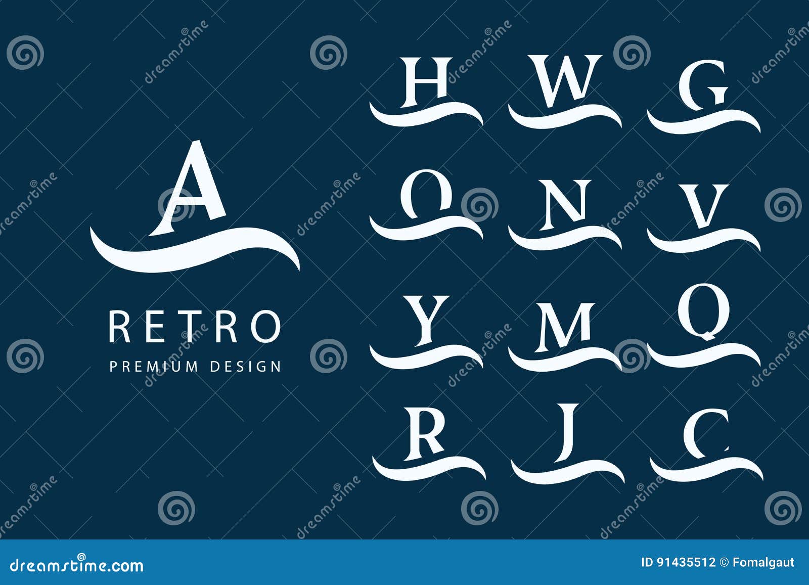 abstract logo . modern emblems. set of capital letters on the wave. mark of distinction. minimum s. universal templat