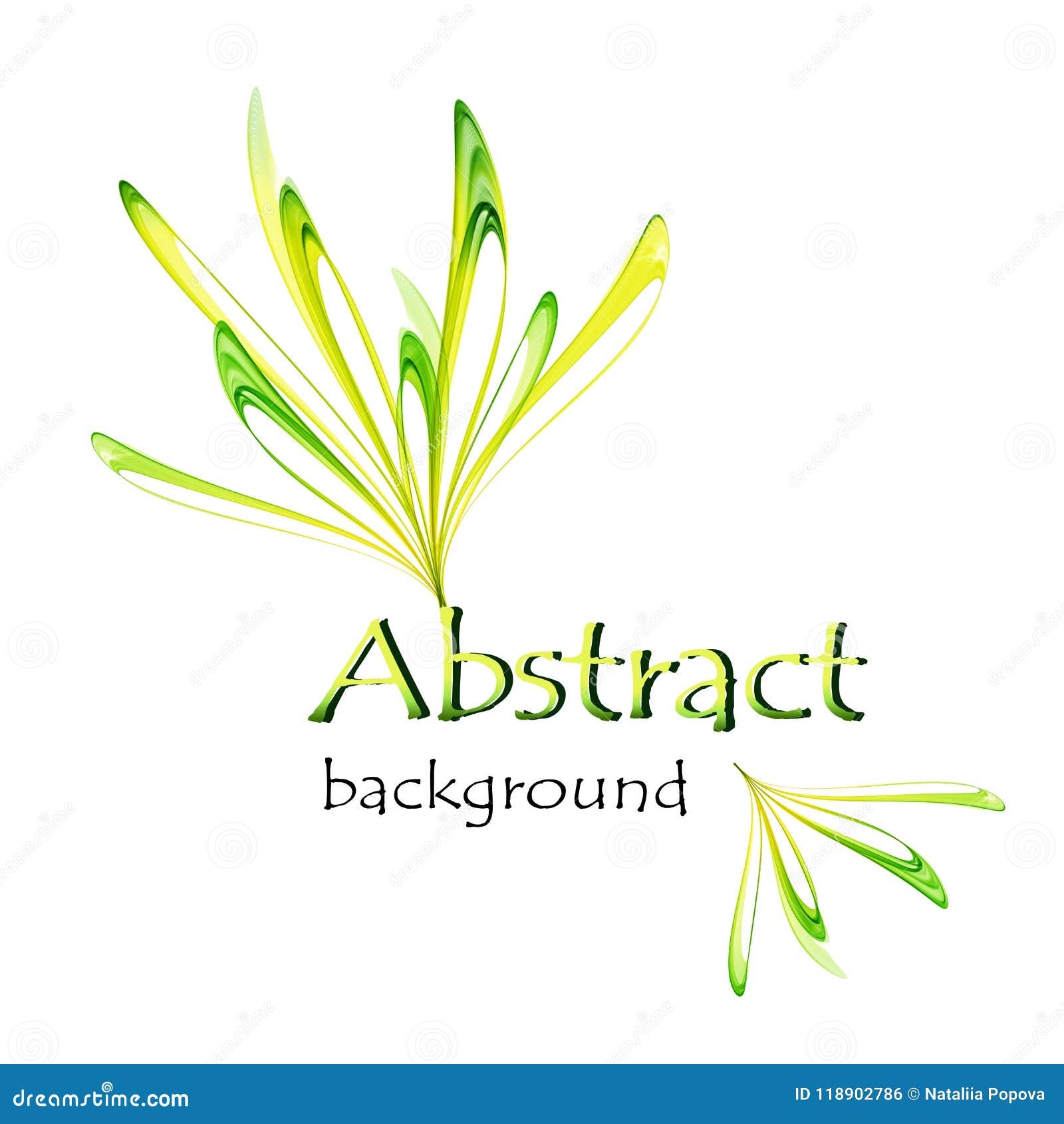 Abstract Logo in the Form of a Yellow and Green Flower Stock Vector