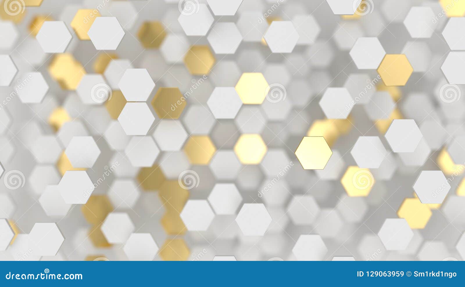 abstract lux background with white and gold 3d hexagons