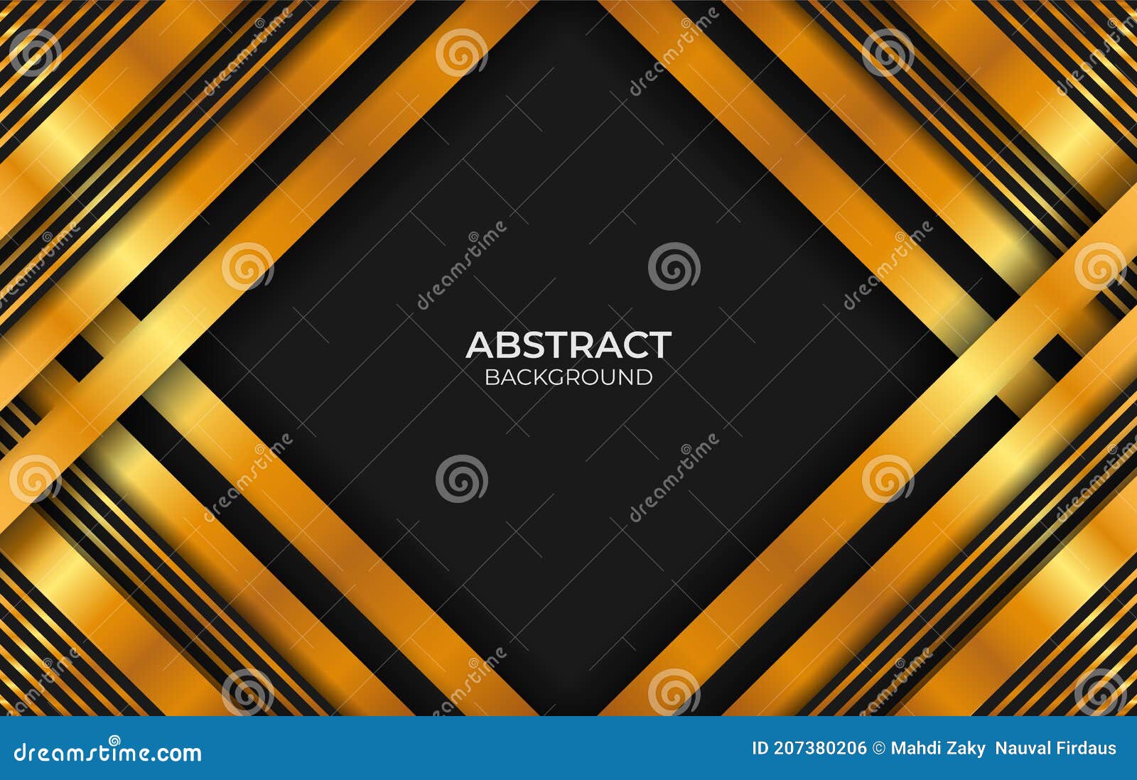 Abstract Luxury Black and Gold Style Design Stock Vector Illustration