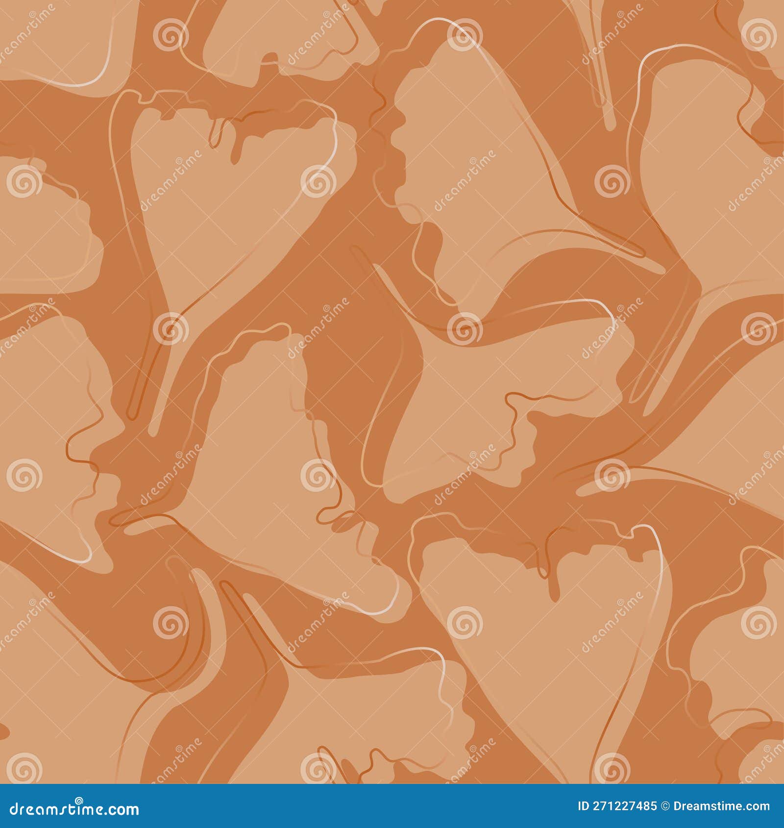 abstract luxury ginkgo leaves seamless pattern. autumn moochrome foliage backgound with jinkgo biloba leaf silhouettes and