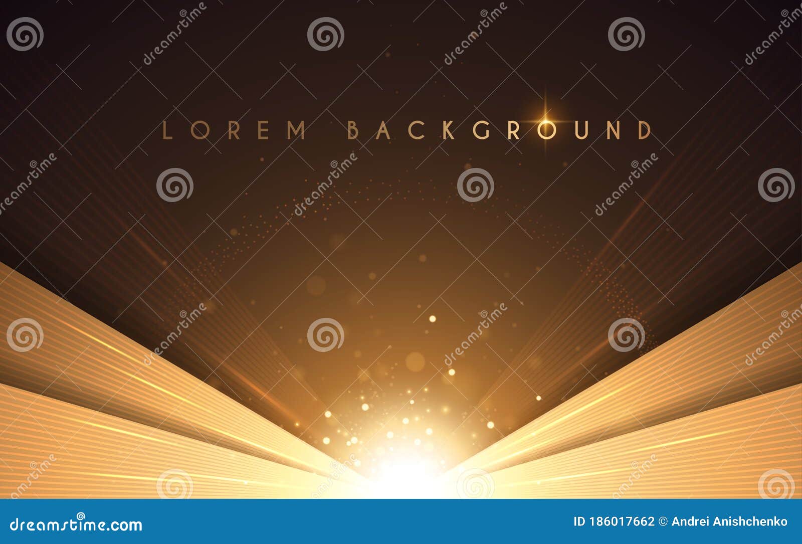 Abstract Luxury Gold Background with Light Effect Stock Vector