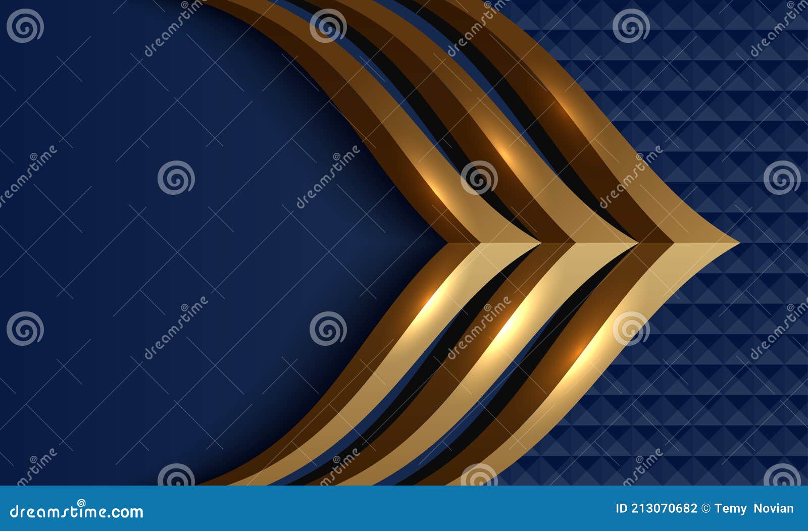 Abstract Luxury Gold and Dark Blue Background Stock Vector