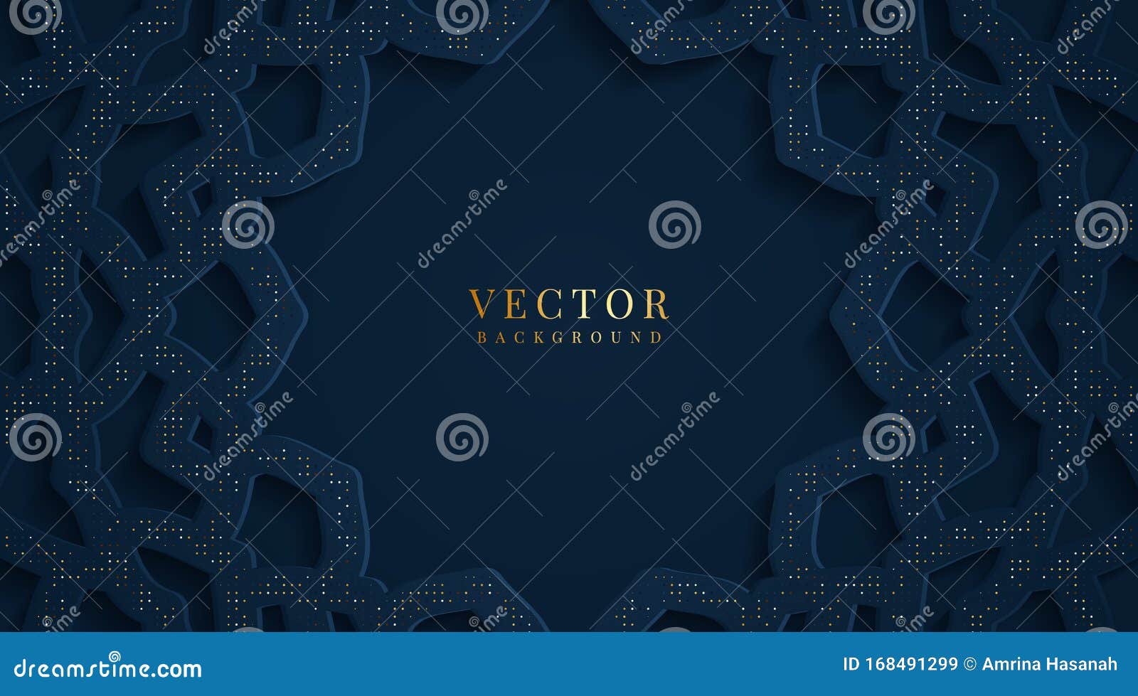 Abstract Luxury Gold and Dark Blue Background. Vector Illustration