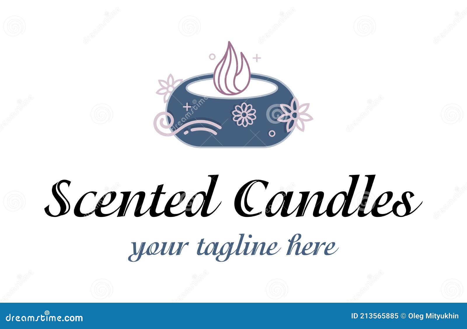 Abstract Luxury Logo for Scented Candles. Aromatherapy Sign Stock Vector Illustration of
