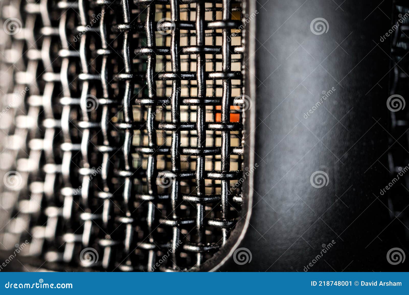 Abstract Macro Closeup of Large Diaphragm Condenser Microphone Grill