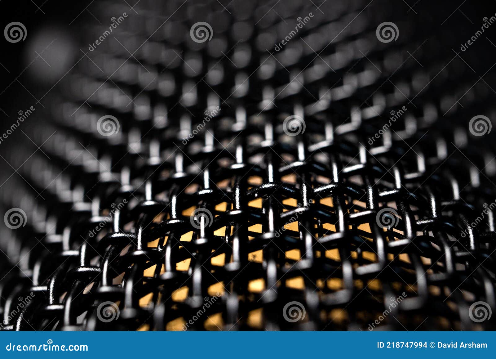 Abstract Macro Closeup of Large Diaphragm Condenser Microphone Grill