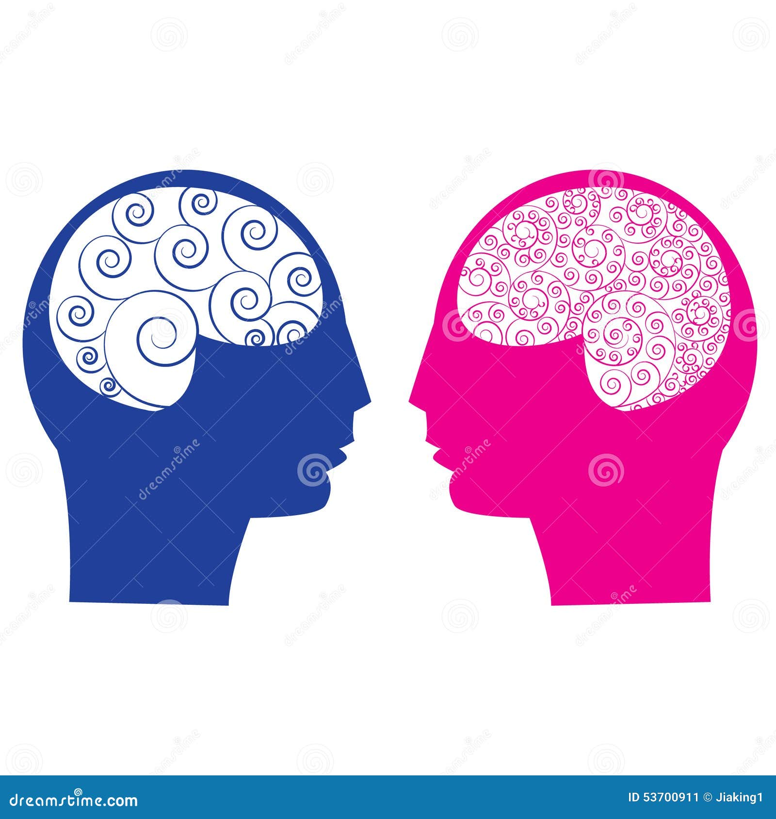 Abstract Male Vs Female Brain Stock Vector Illustration