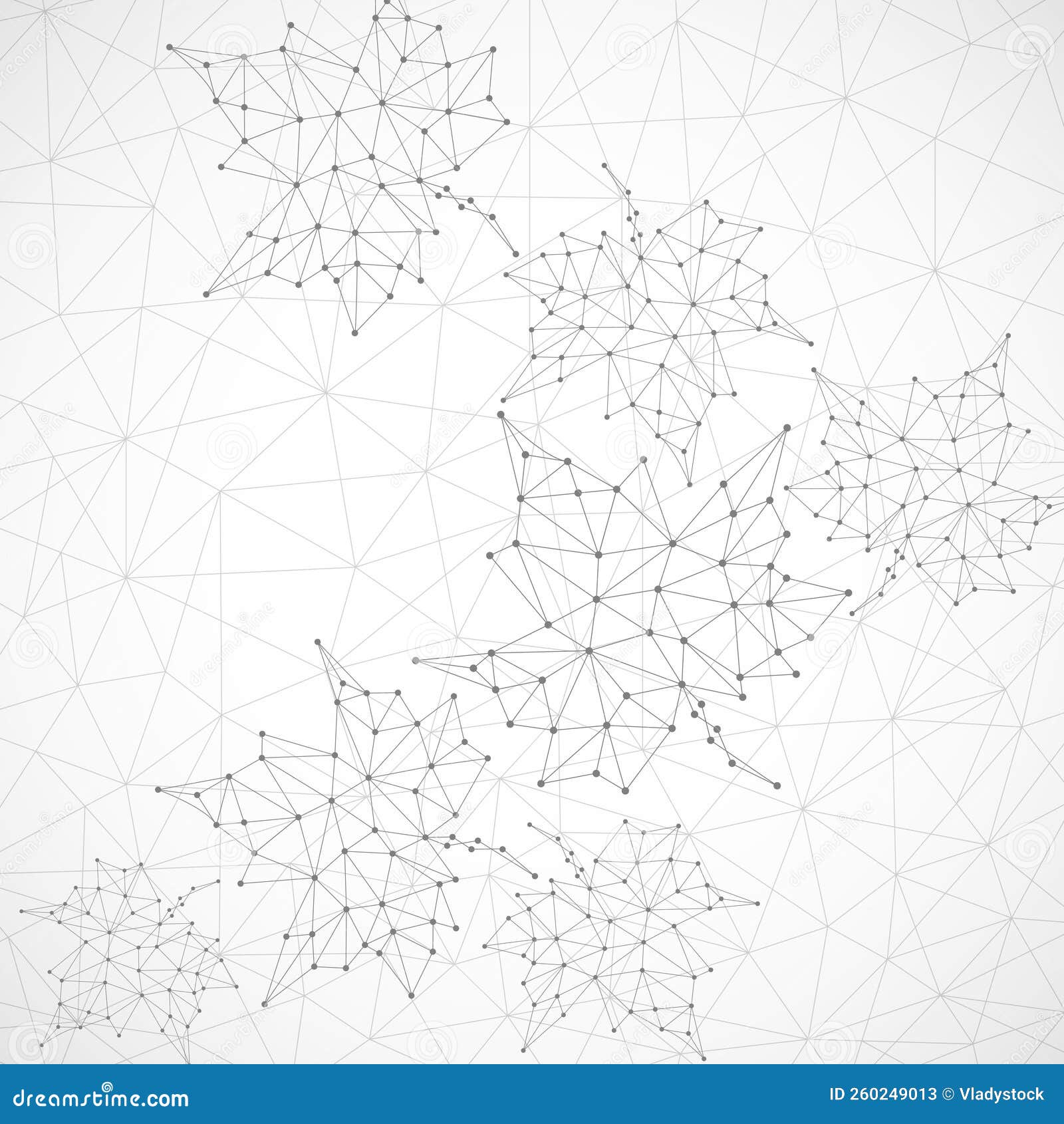 Abstract Maple Leaves in Geometric Shape on White Background Stock