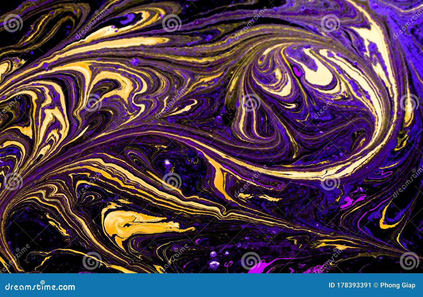 Abstract Marble Colorful Texture Background Ebru Marbled Effect. Stock
