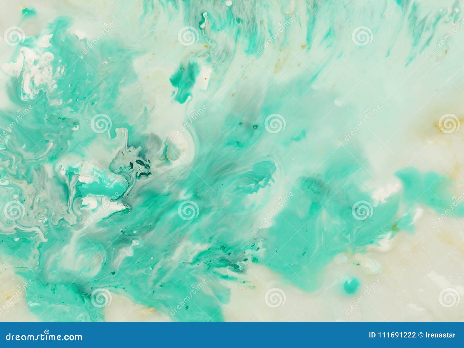 Abstract Marble Pastel Pale Blue Mint Green Color Paint