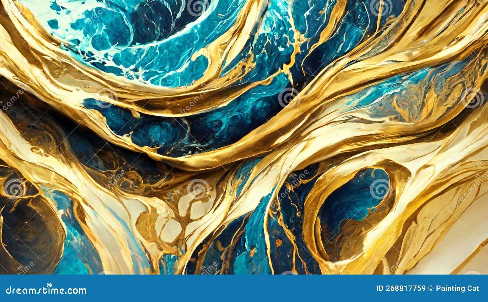 Abstract Marbleized Effect Background Blue Creative, Abstract