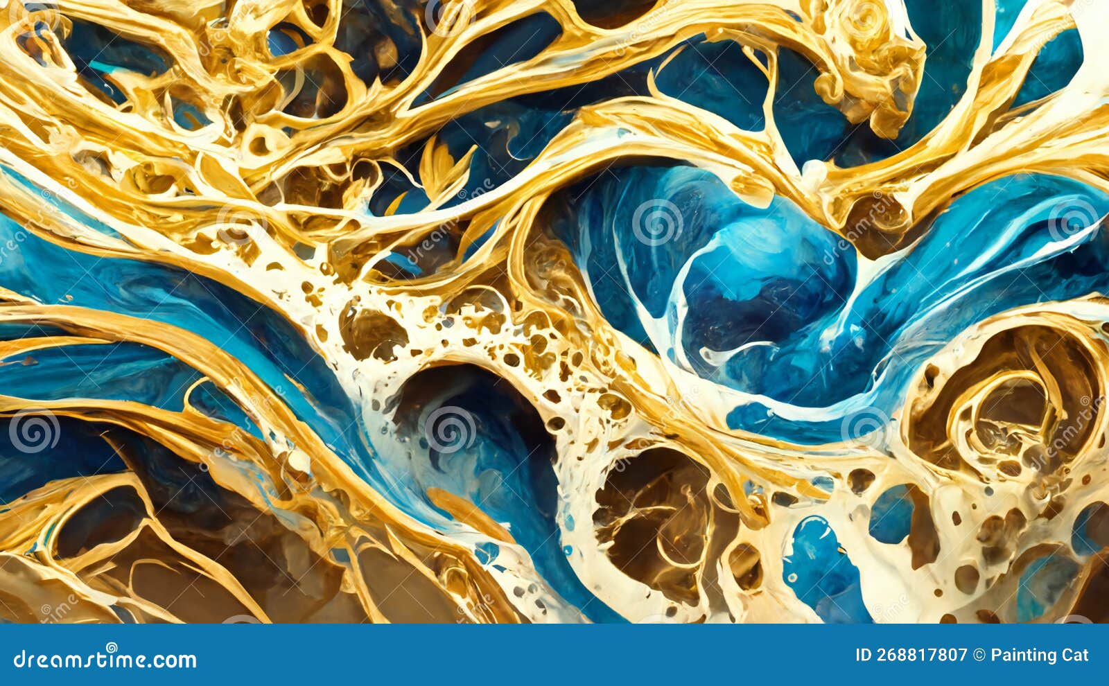 Abstract Marbleized Effect Background Blue Creative, Abstract