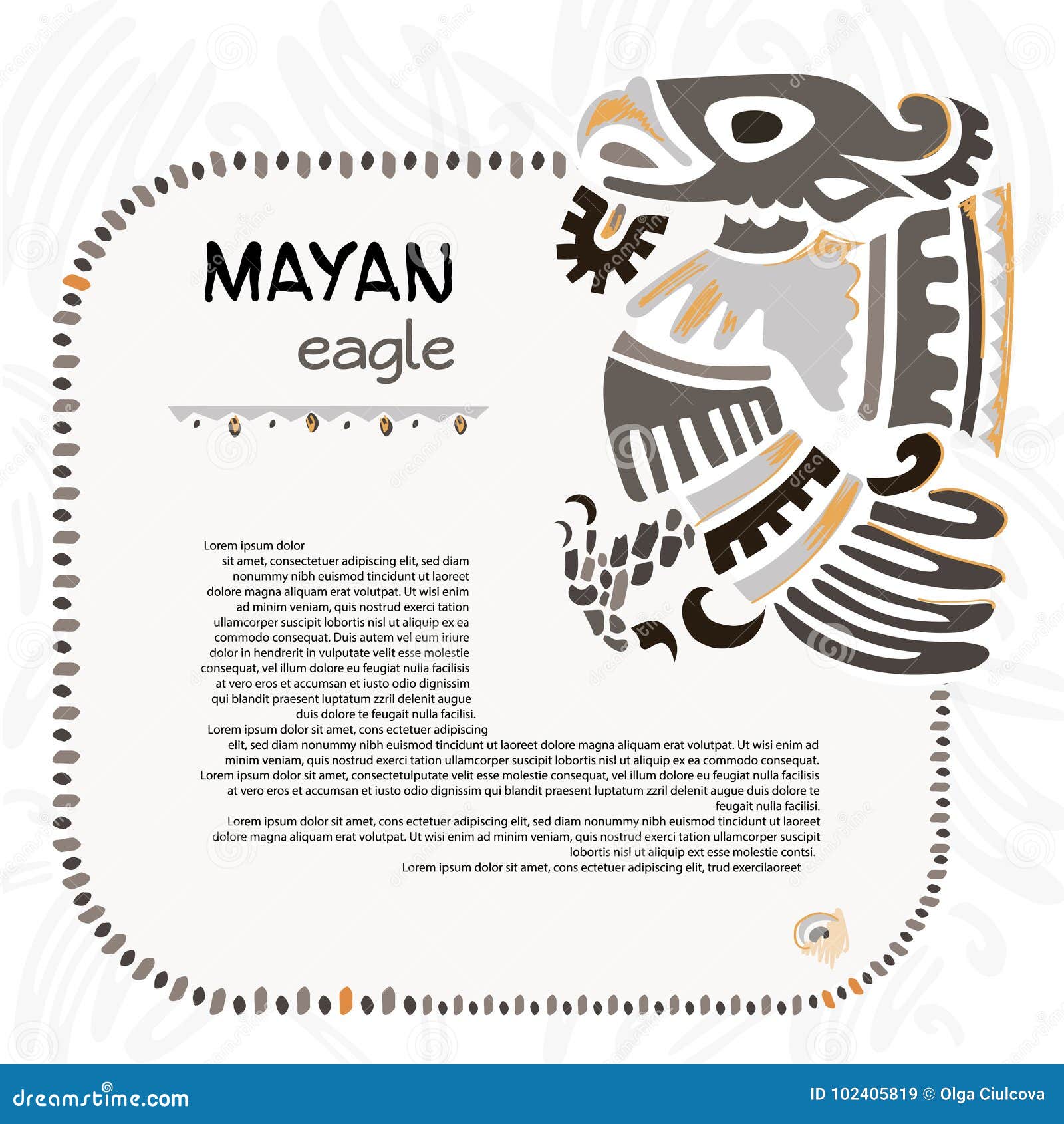 Abstract Maya and Aztec Symbol of an Eagle Stock Vector Illustration