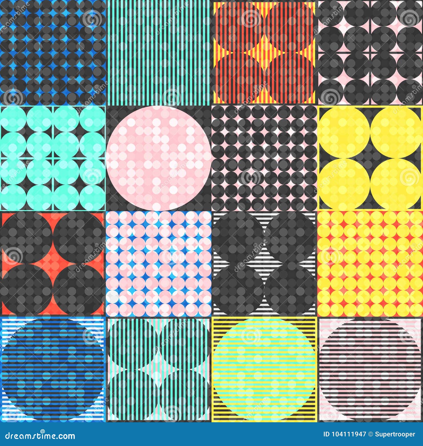 fun fashion geometric pop art 1980 style pattern