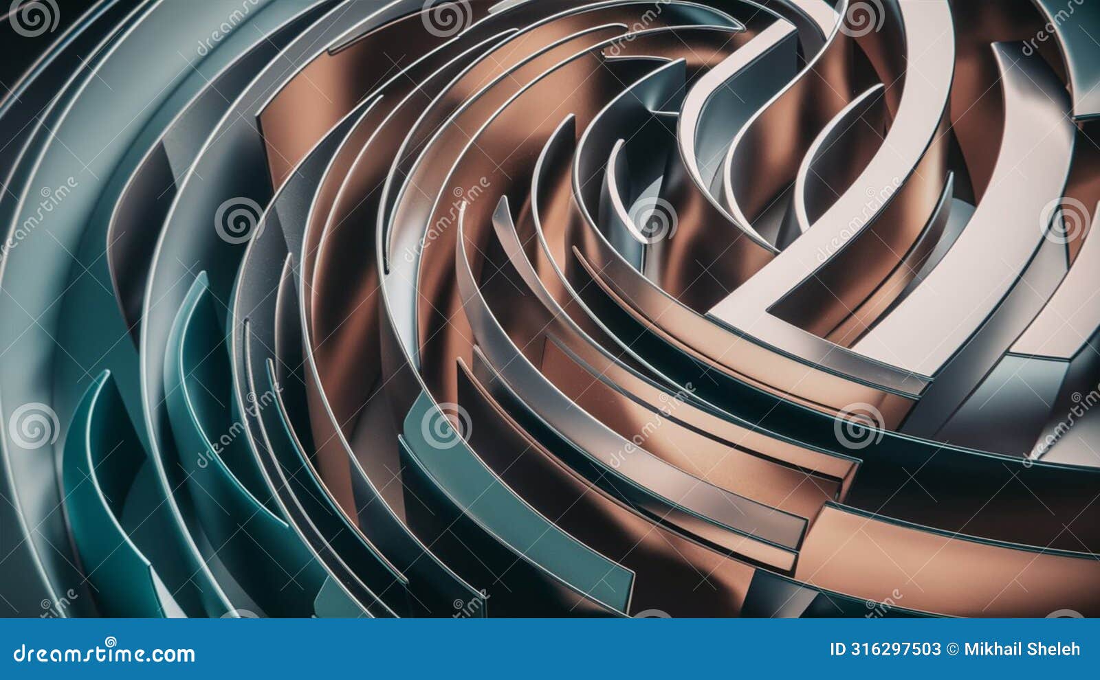 abstract metallic background formed by straight and sinuous lines