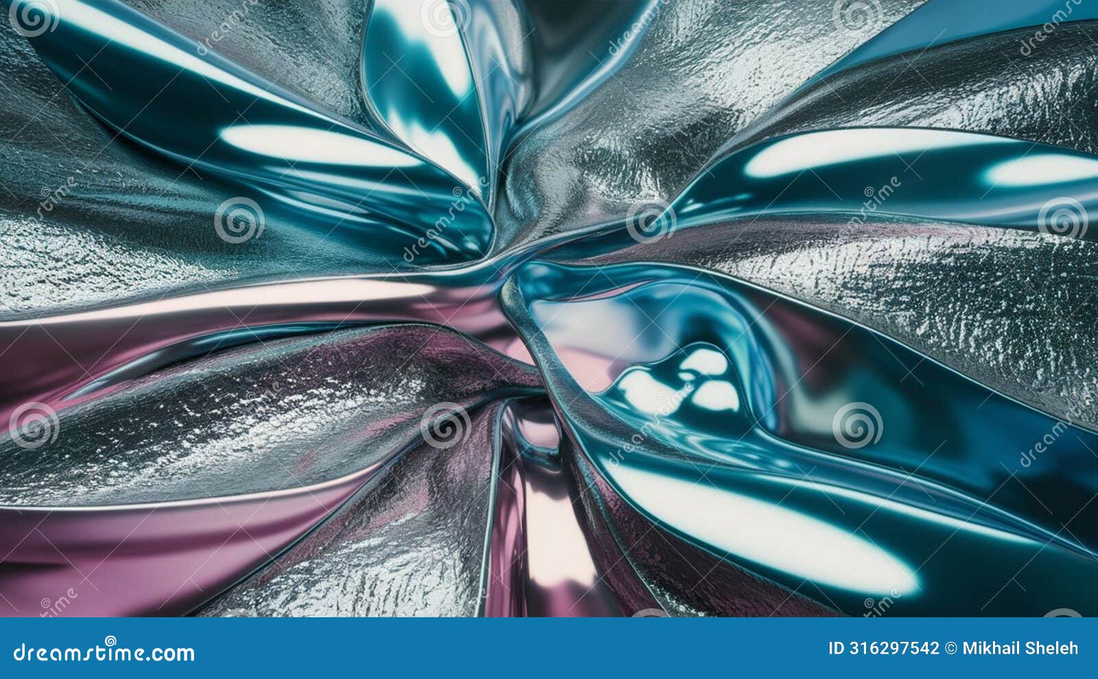 abstract metallic background formed by straight and sinuous lines