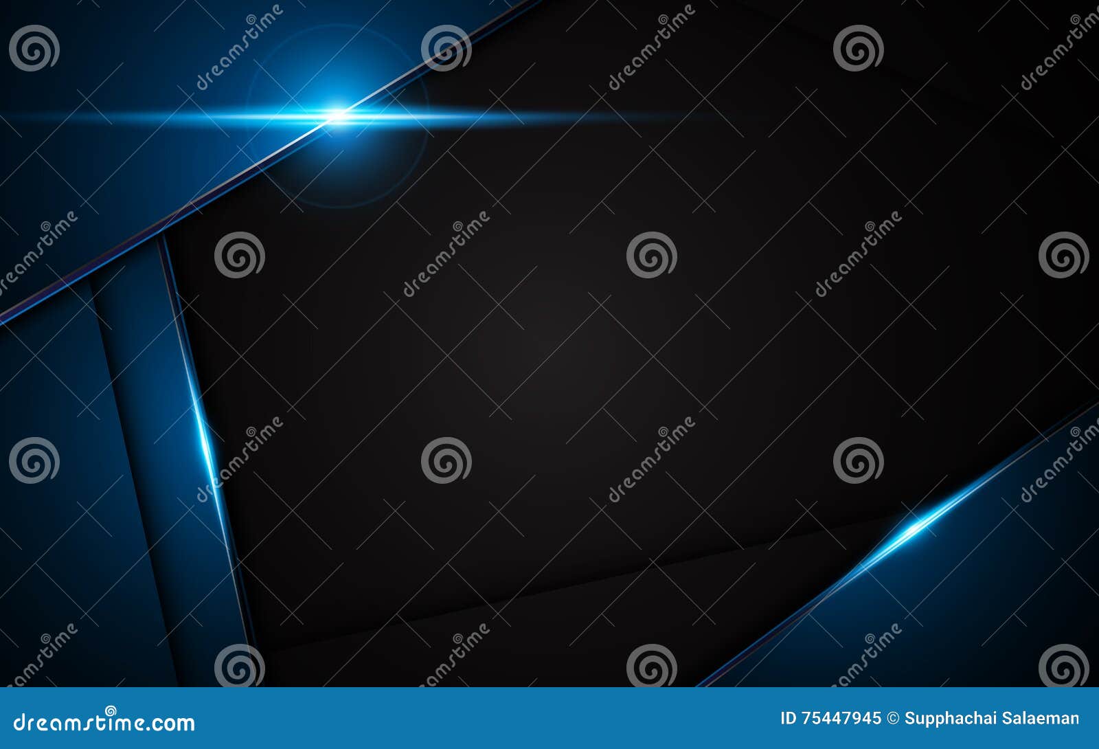 abstract metallic blue black frame  innovation concept layout background