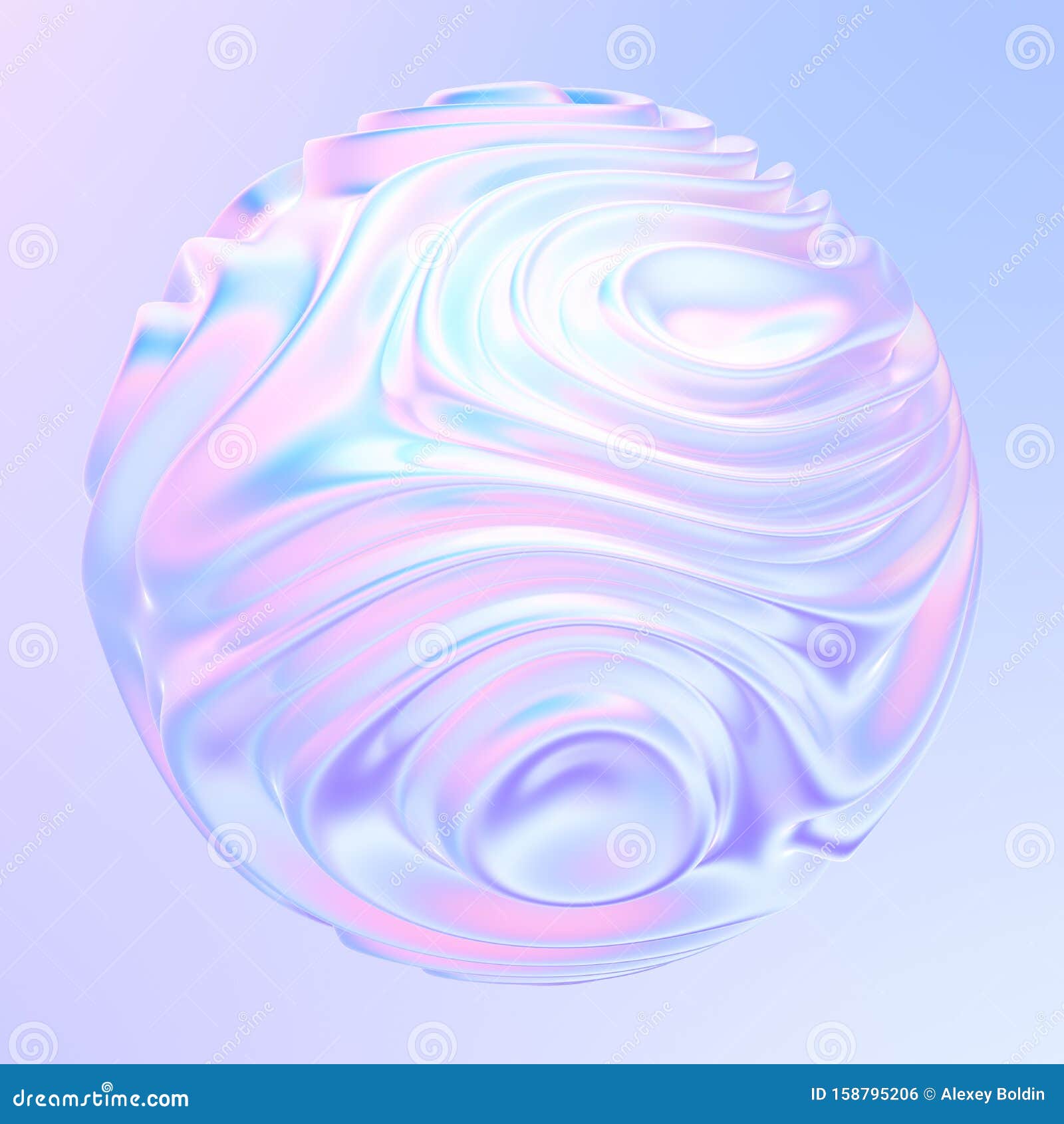 abstract metallic holographic colored 3d fluid  with waves and ripples