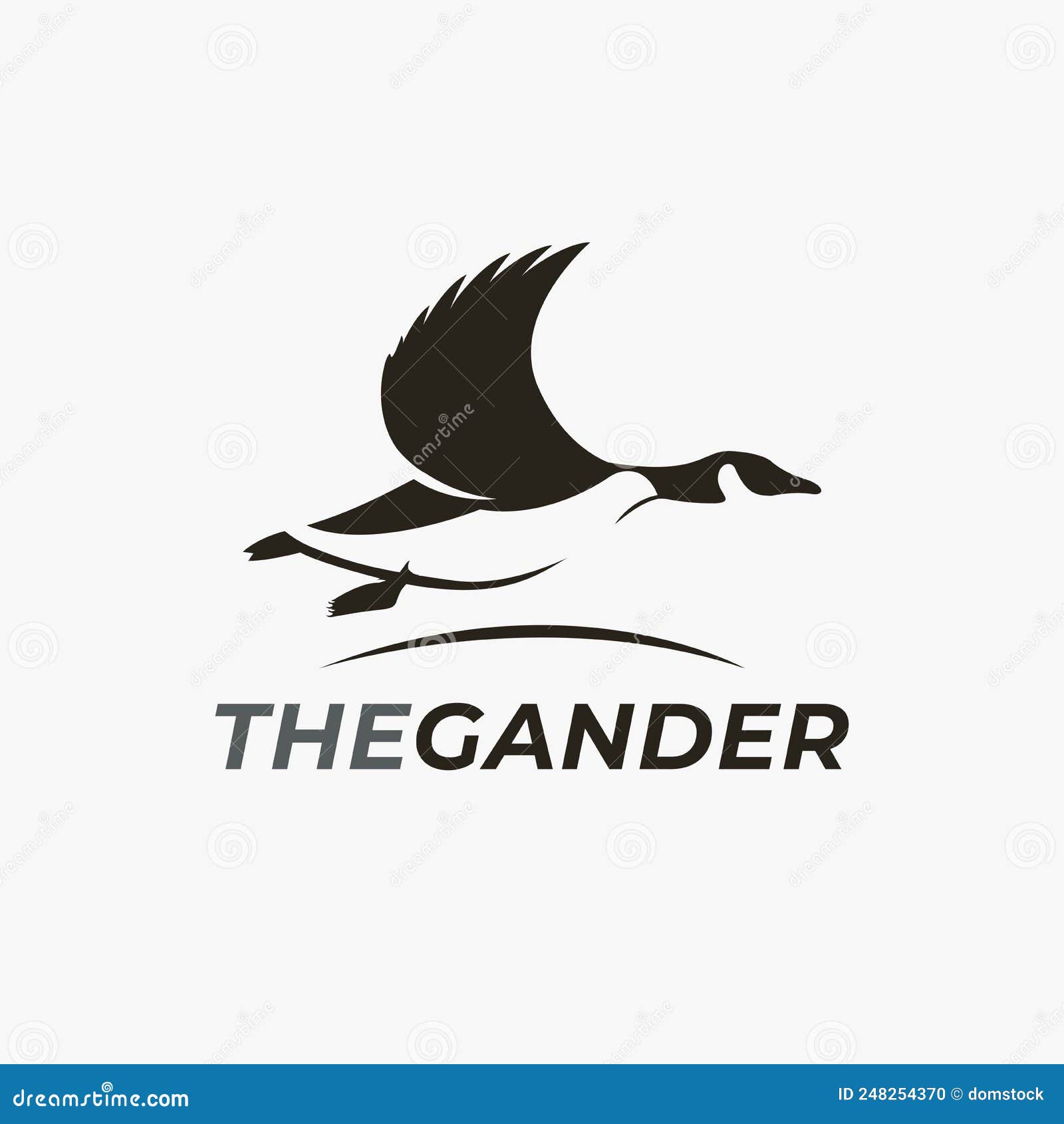 Abstract Minimalist Flying Gander Logo Icon Vector Stock Vector