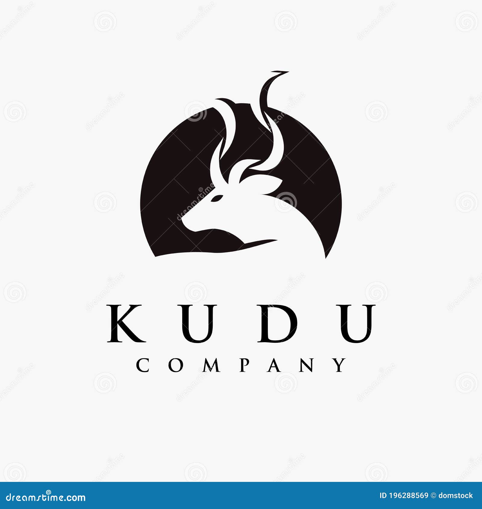 abstract minimalist kudu logo  