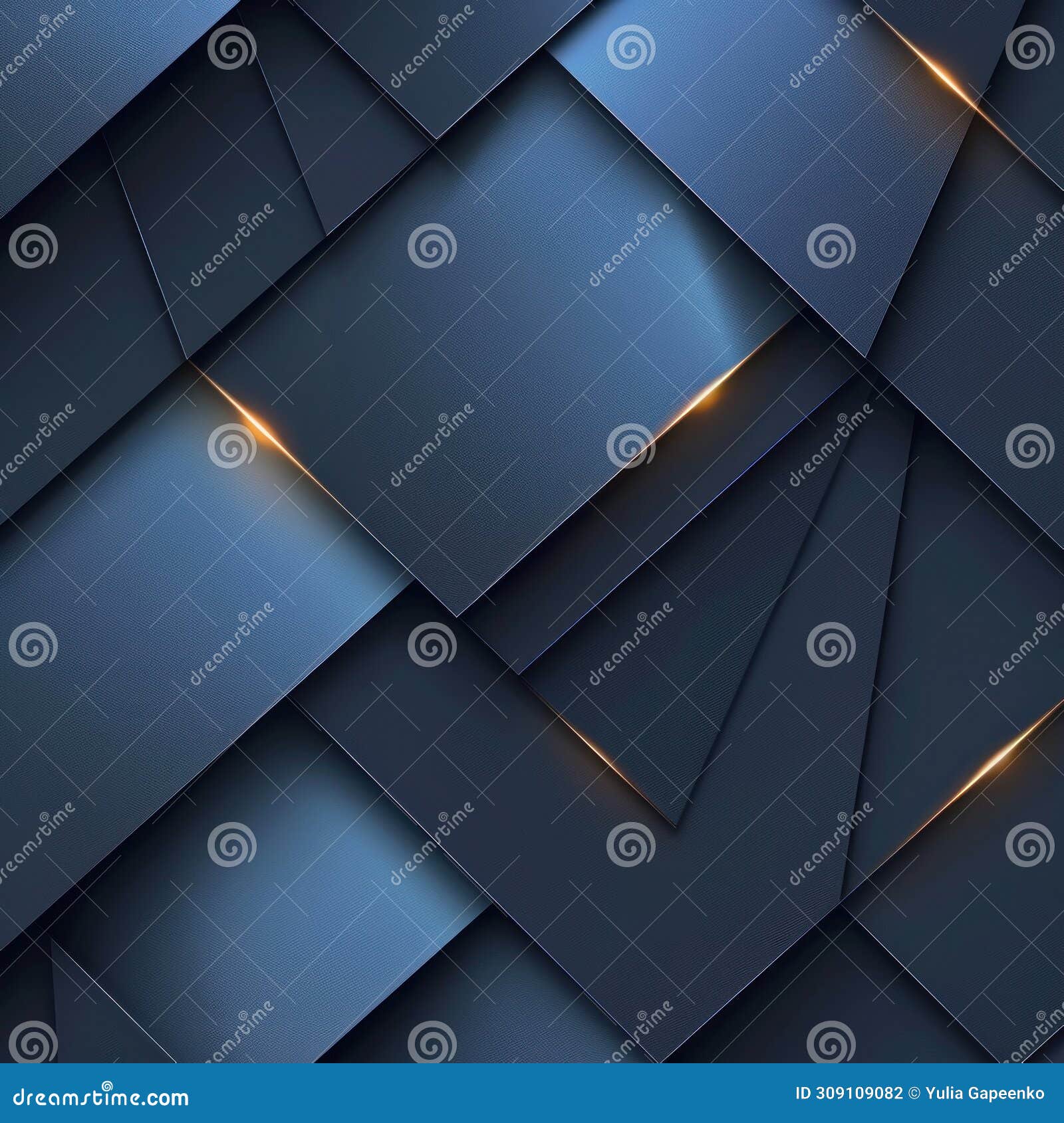 Abstract Minimalistic Dark Blue and Neon Tech Background Stock Photo
