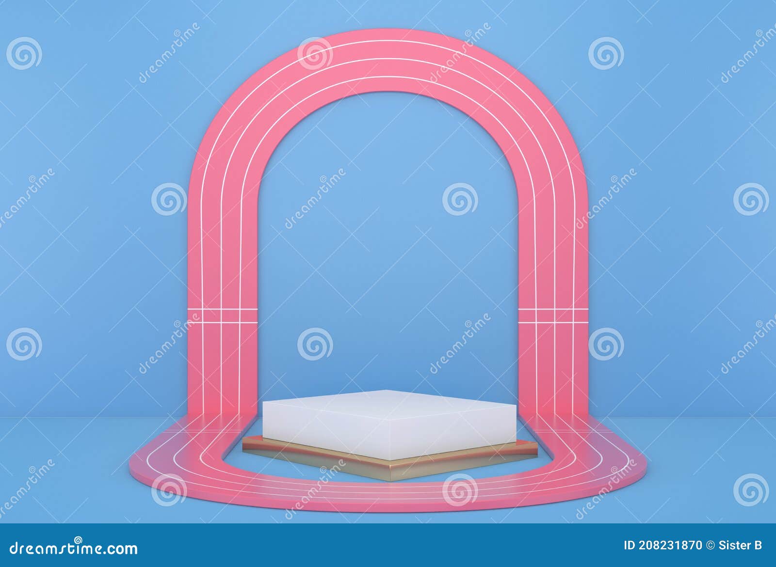 abstract minimal scene,  for cosmetic or product display podium 3d render.