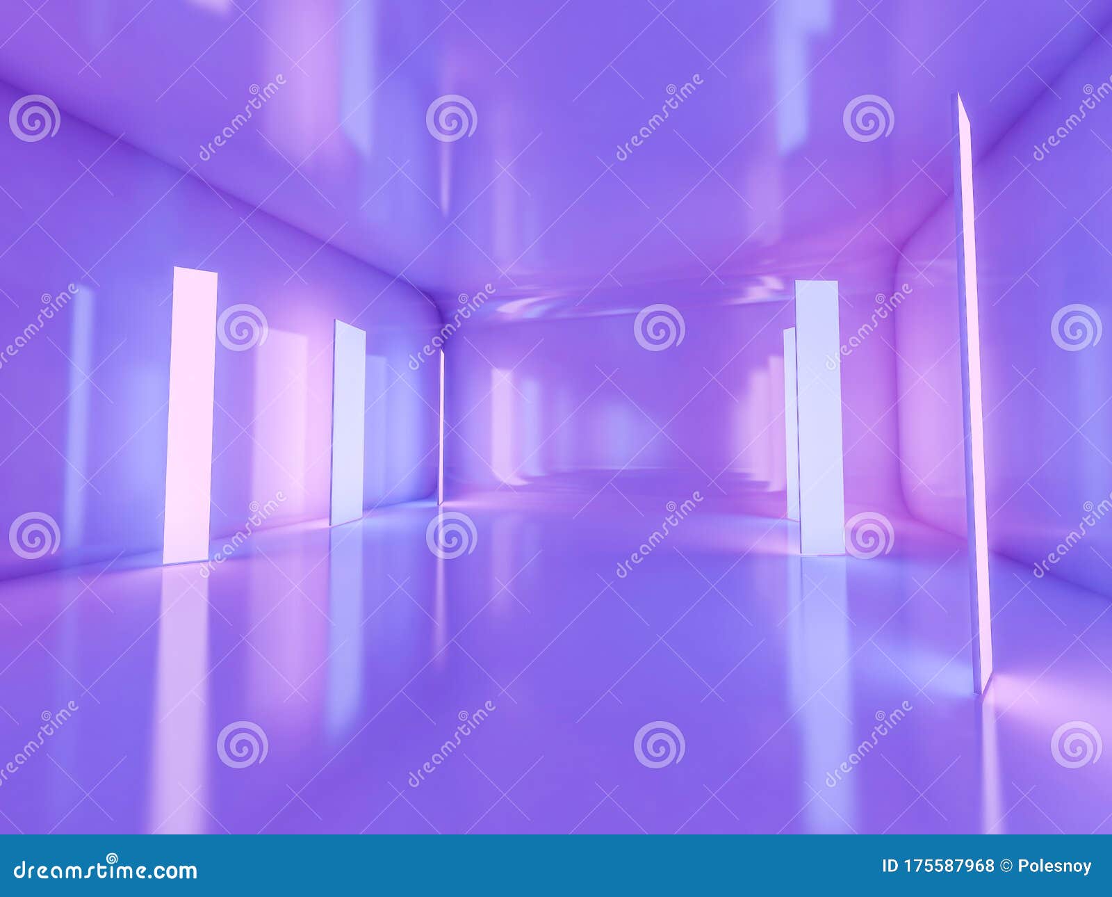 Abstract Modern Architecture Background, Empty Open Space. 3D Stock ...