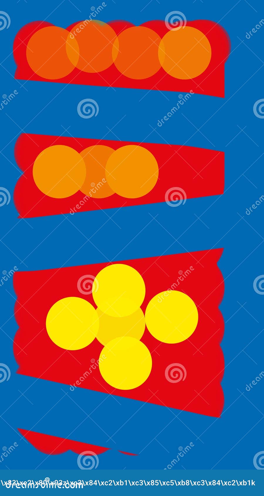 Abstract Modern Art in Red and Blue and Yellow Stock Illustration Illustration of life