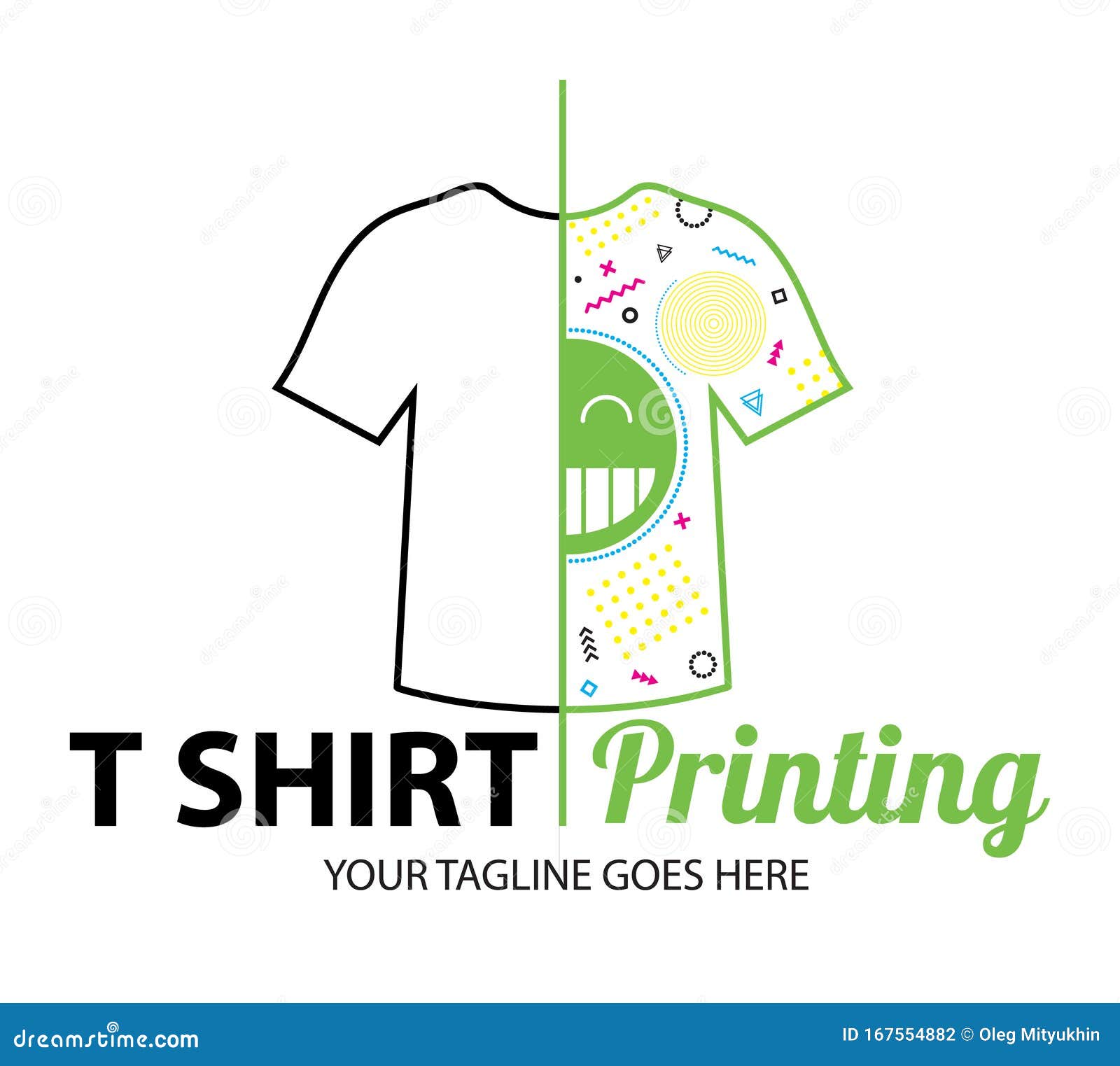 Abstract Modern Colored Vector Logo Template Of T-Shirt Printing. For  Typography, Print, Corporate Identity, Workshop, Branding, Stock Vector -  Illustration Of Business, Manufacturing: 167554882