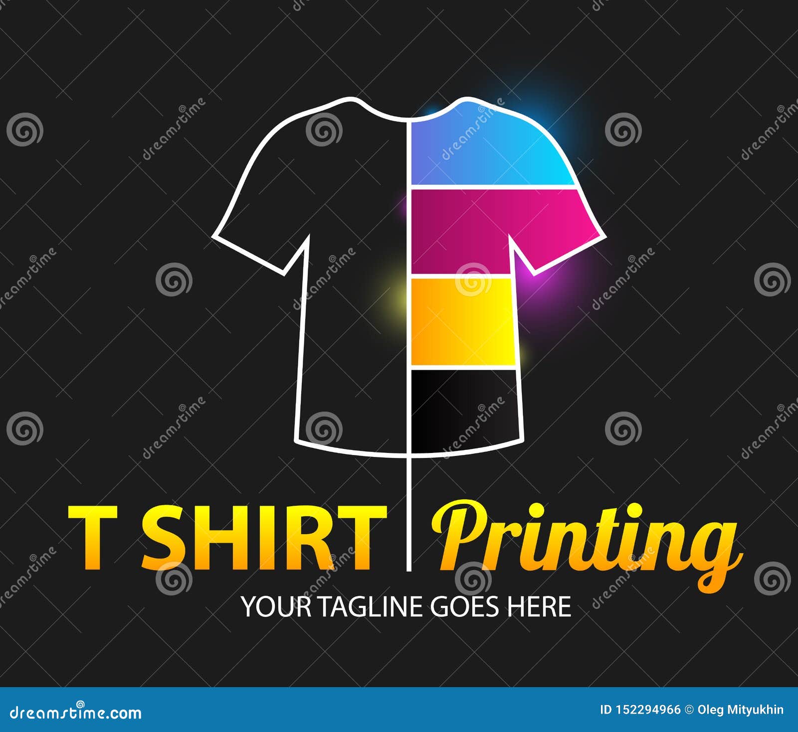 Abstract Modern Colored Vector Logo Template Of T-Shirt Printing. For  Typography, Print, Corporate Identity, Workshop, Branding. Stock Vector -  Illustration Of Background, Business: 152294966