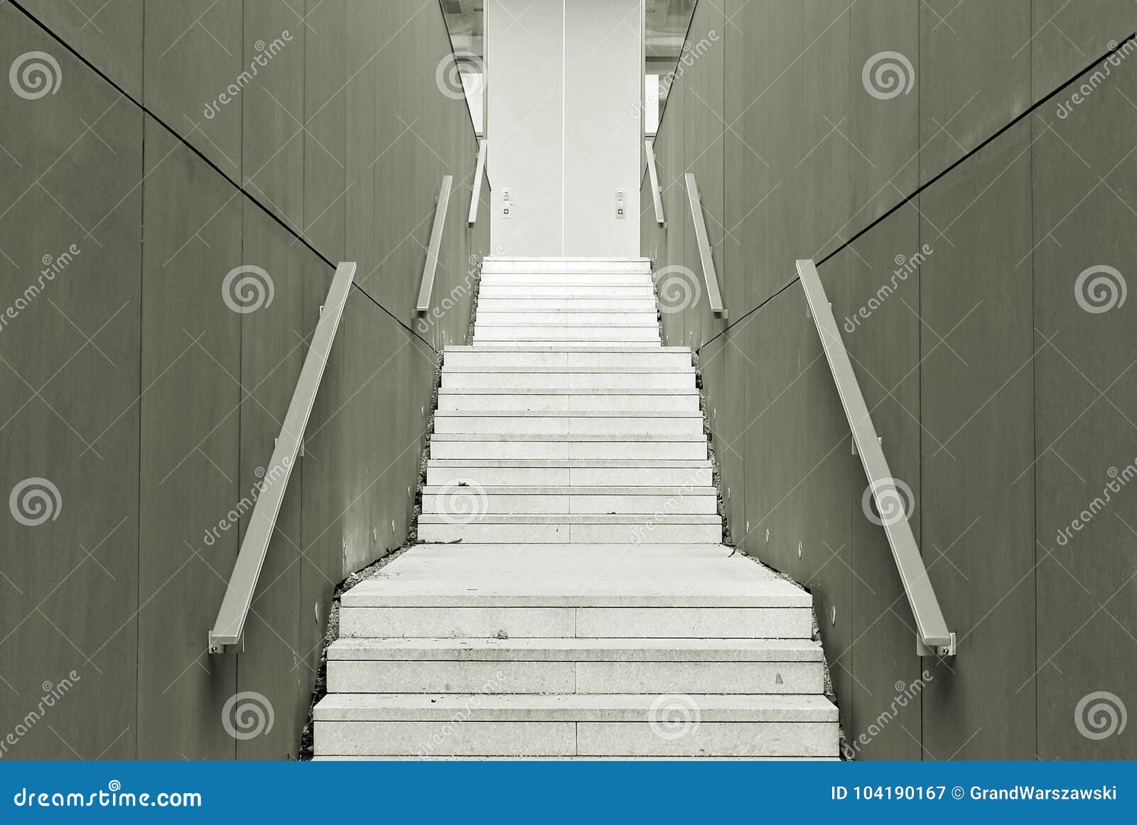 Modern Concrete Stairs. Black and White. Stock Image Image of rise