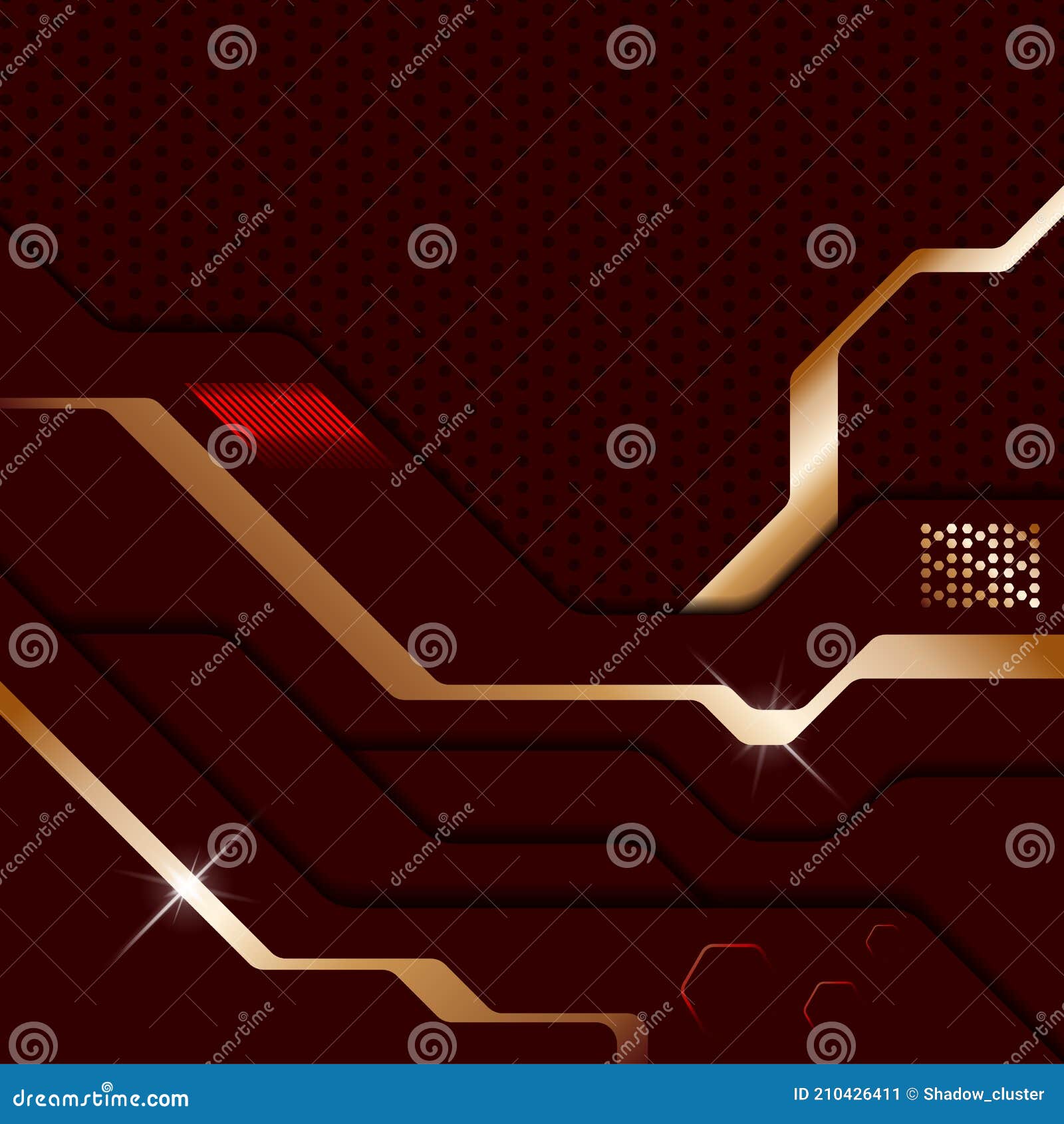 Abstract Modern Dark Red Metallic Background. Scifi Techno Style