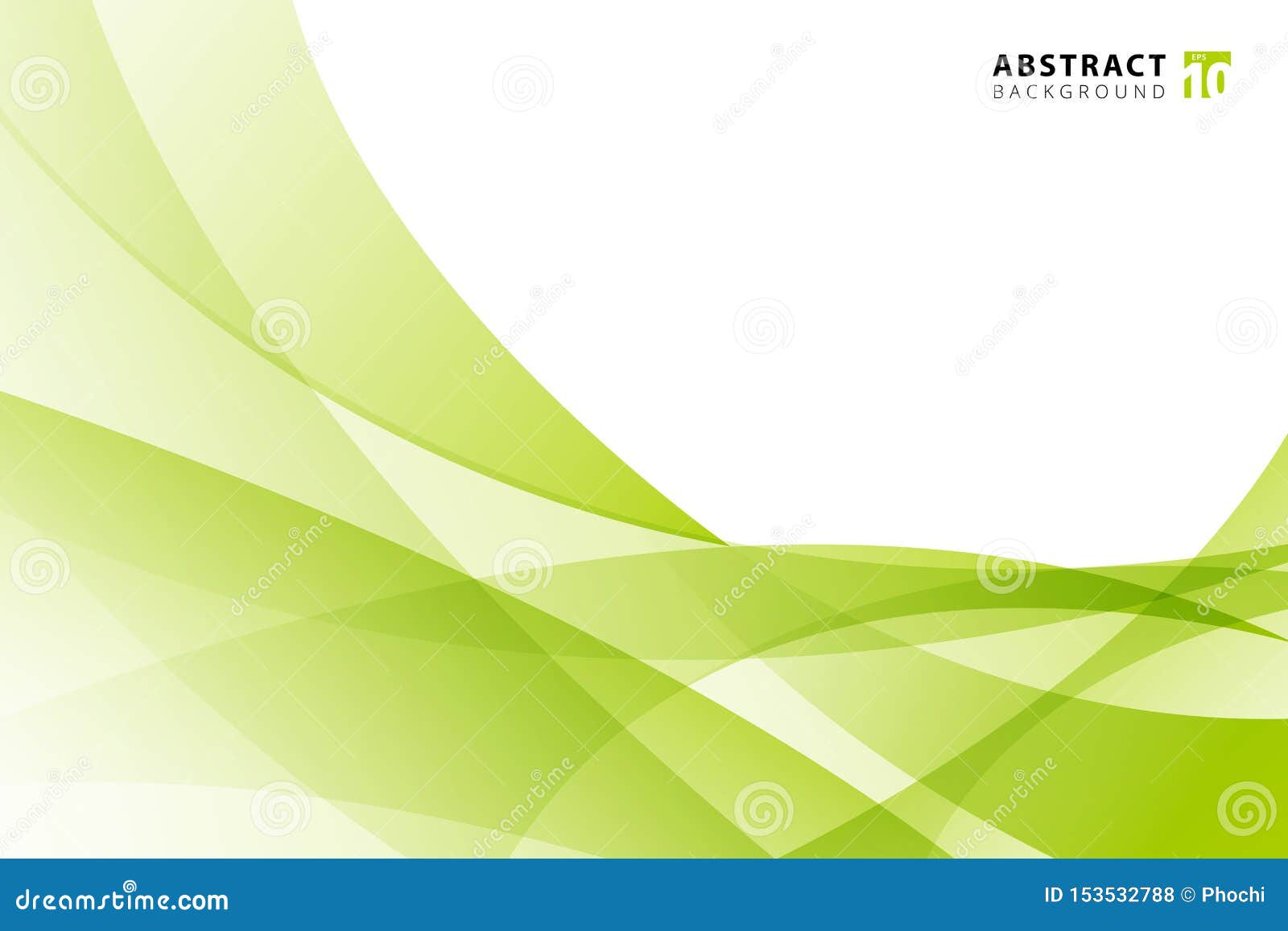 Abstract Modern Light Green Wave Element on White Background with Copy