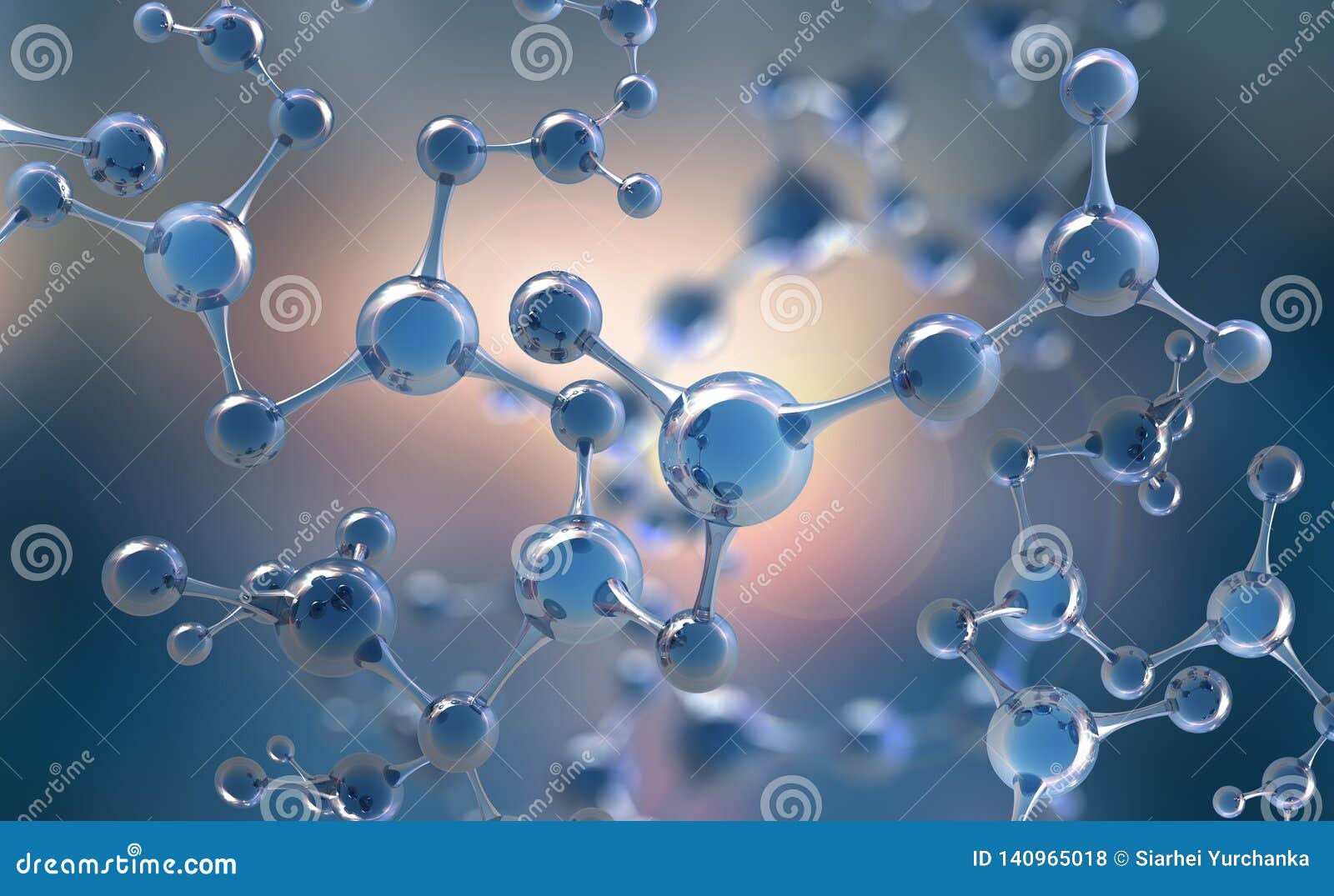 abstract molecule model. scientific research in molecular chemistry