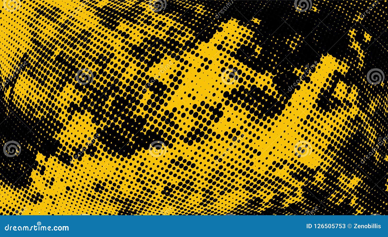 Abstract yellow background with black halftone Vector Image