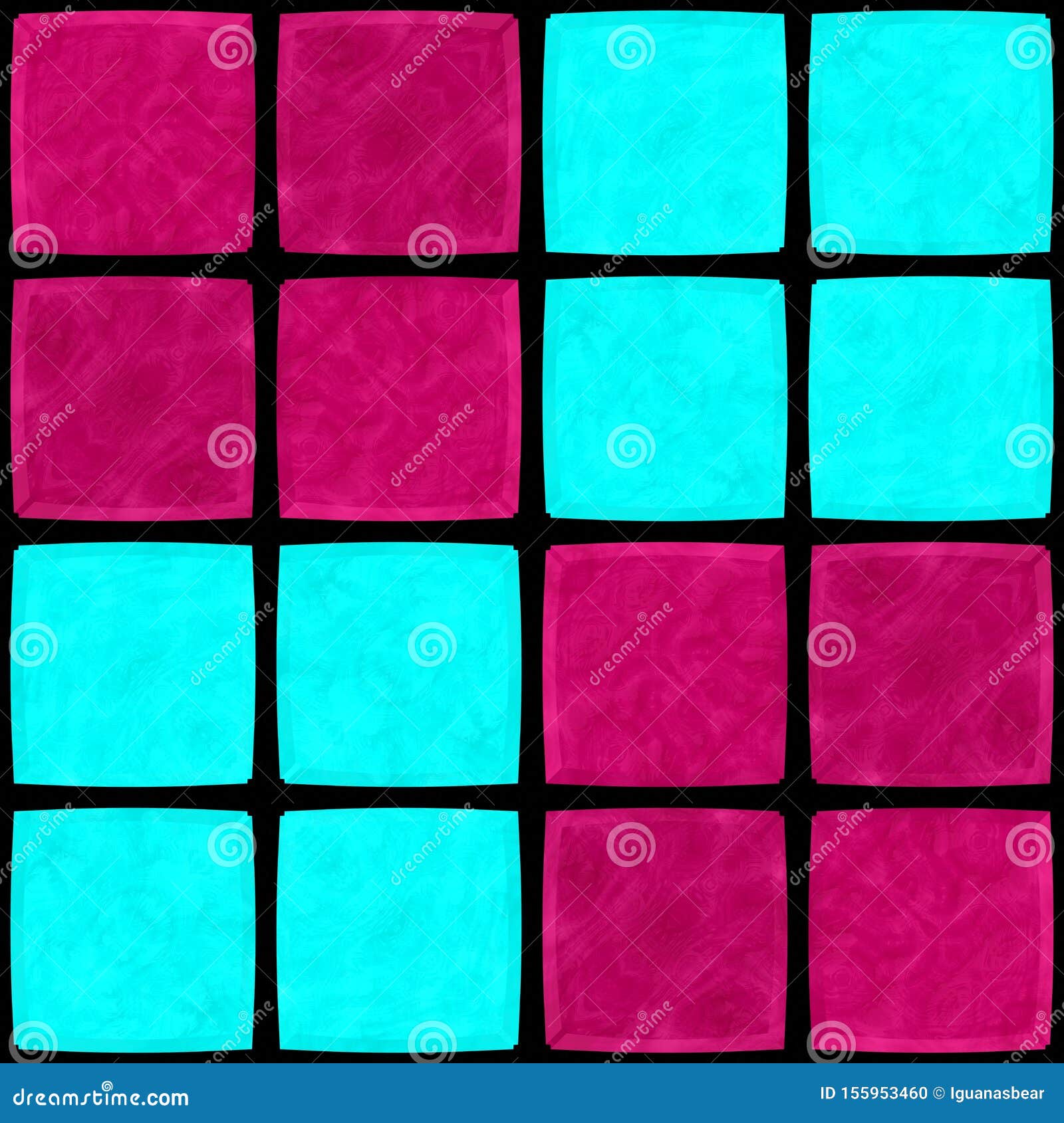 Abstract Pink Blue Glass Mosaic Rendered Tile Stock Illustration
