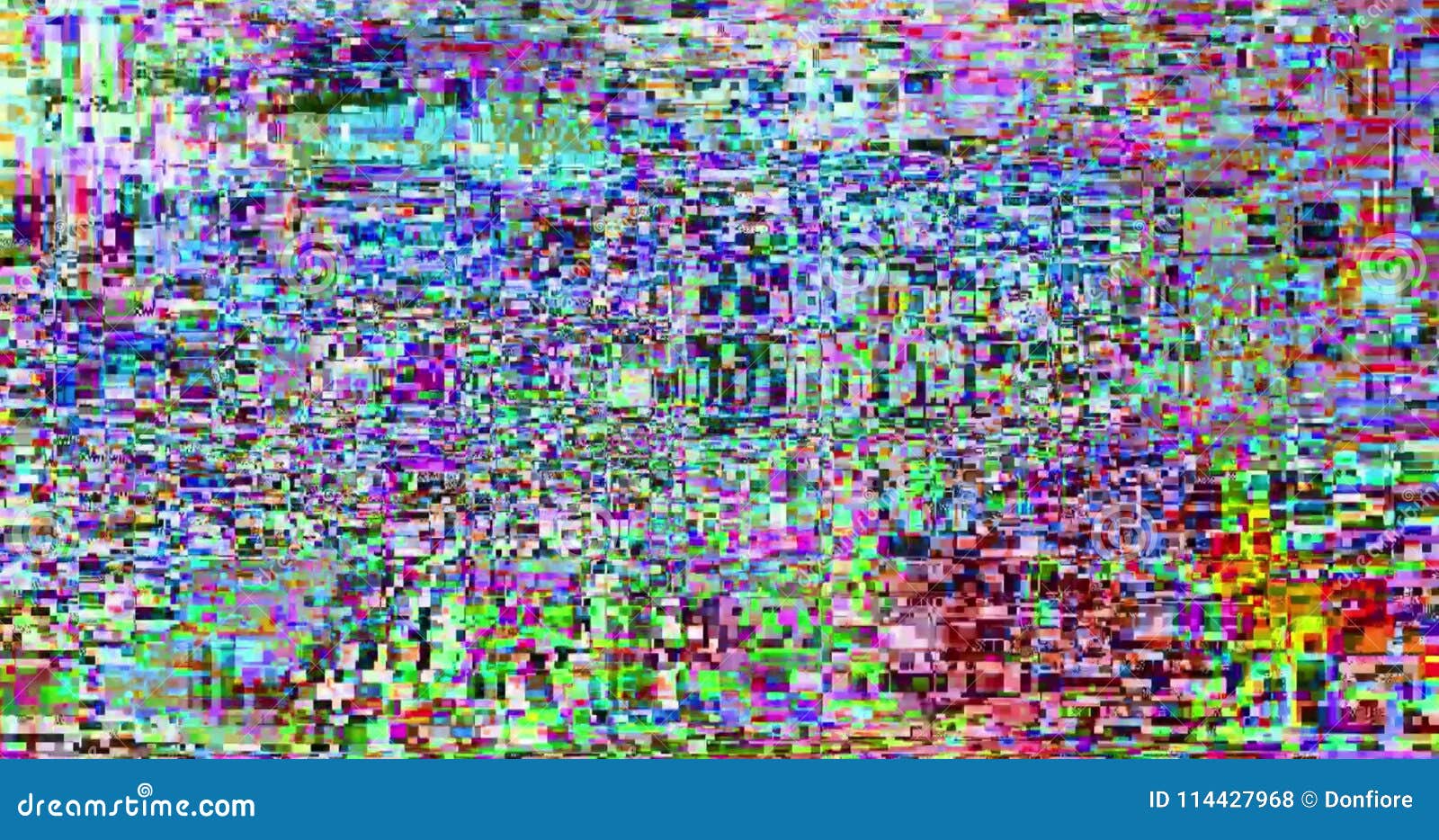 Analog TV signal with glitching effect. , Stock Video