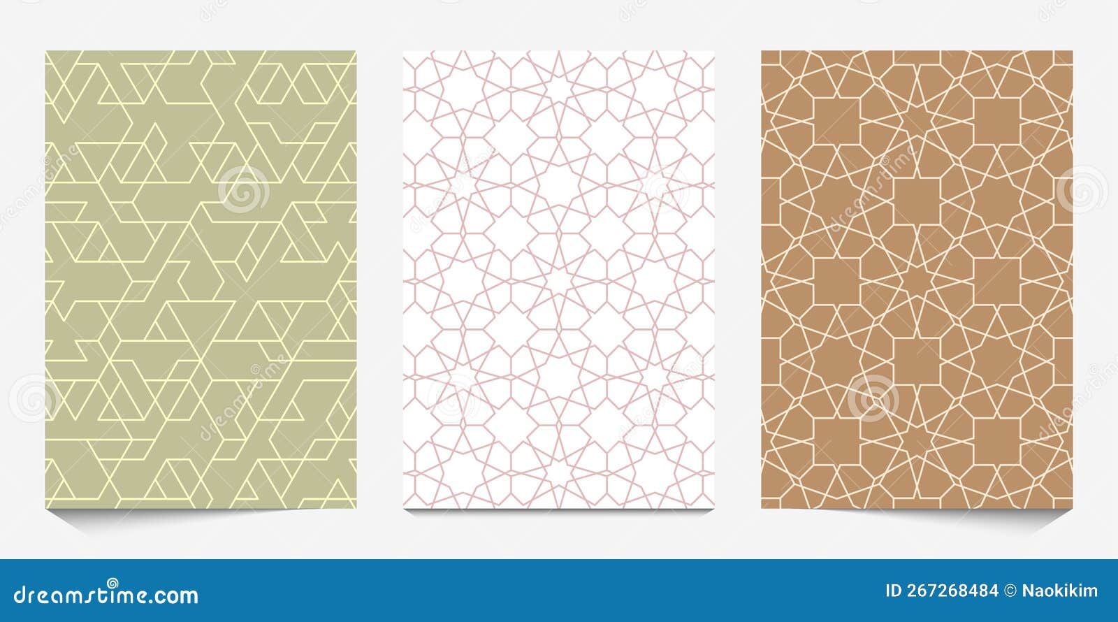 Abstract Multi Colored Star Shape Set, Geometric Background, Polygon Pattern, Arabic Style