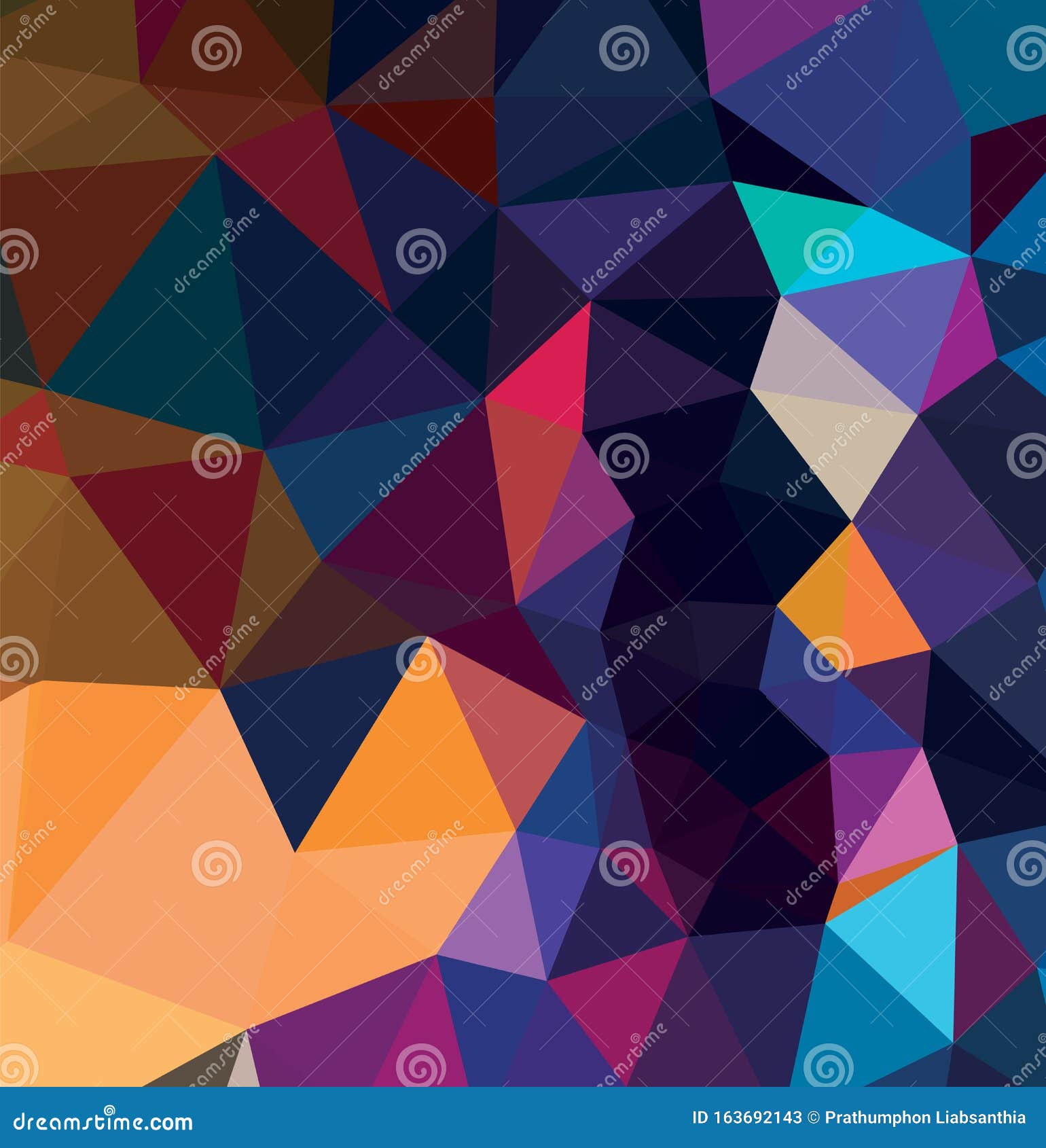 Abstract Multicolor Full Color Rainbow Background. Vector Polygonal ...