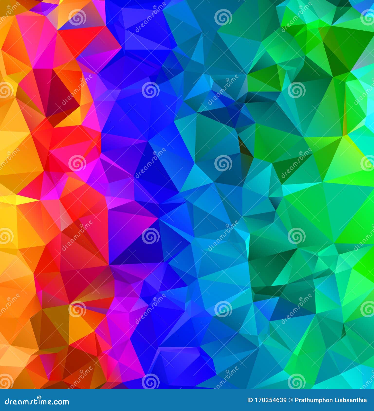 Abstract Multicolor Full Color Rainbow Background. Vector Polygonal