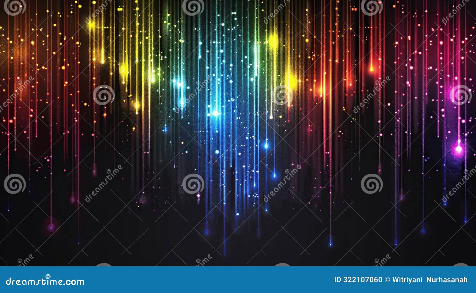 abstract neon rainbow lines with glittering lights