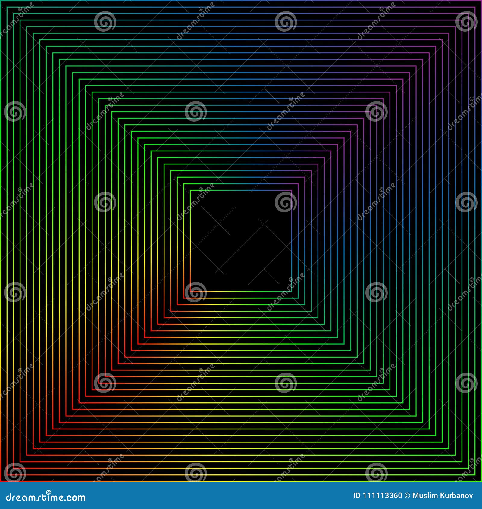 Abstract Multicolored Square Lines on a Black Background. Vector Eps 10 ...