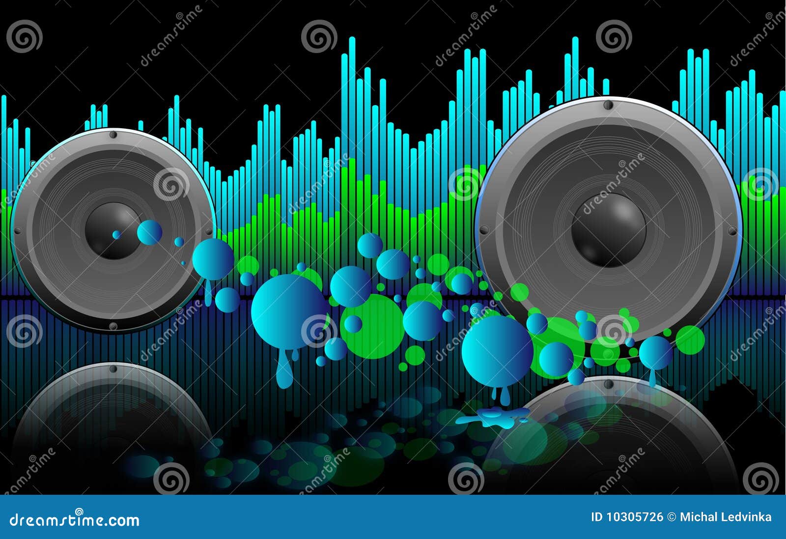 Abstract Music Background with Speakers Stock Vector - Illustration of