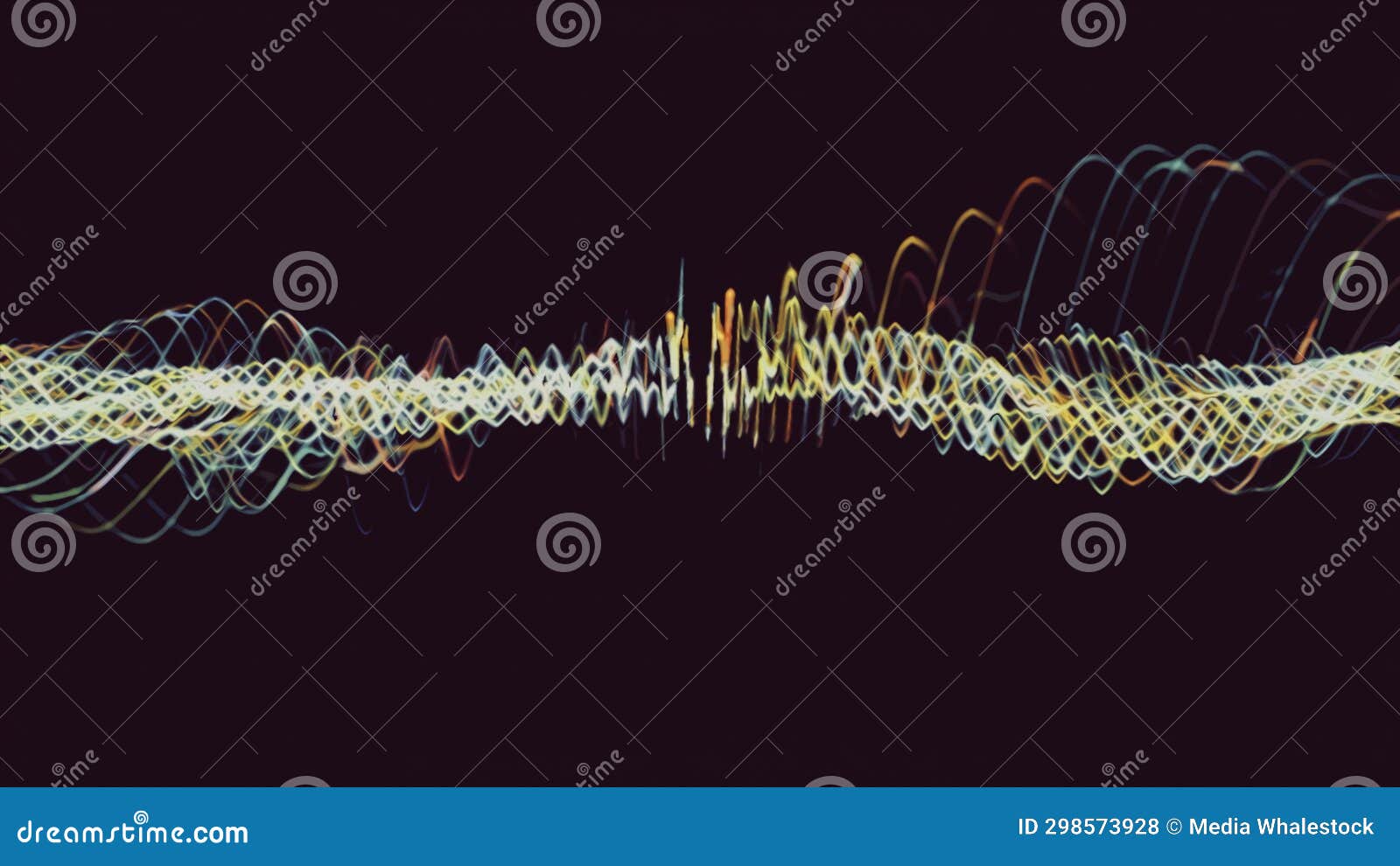 Abstract Music Waves Oscillation. Animation. Futuristic Sound Wave