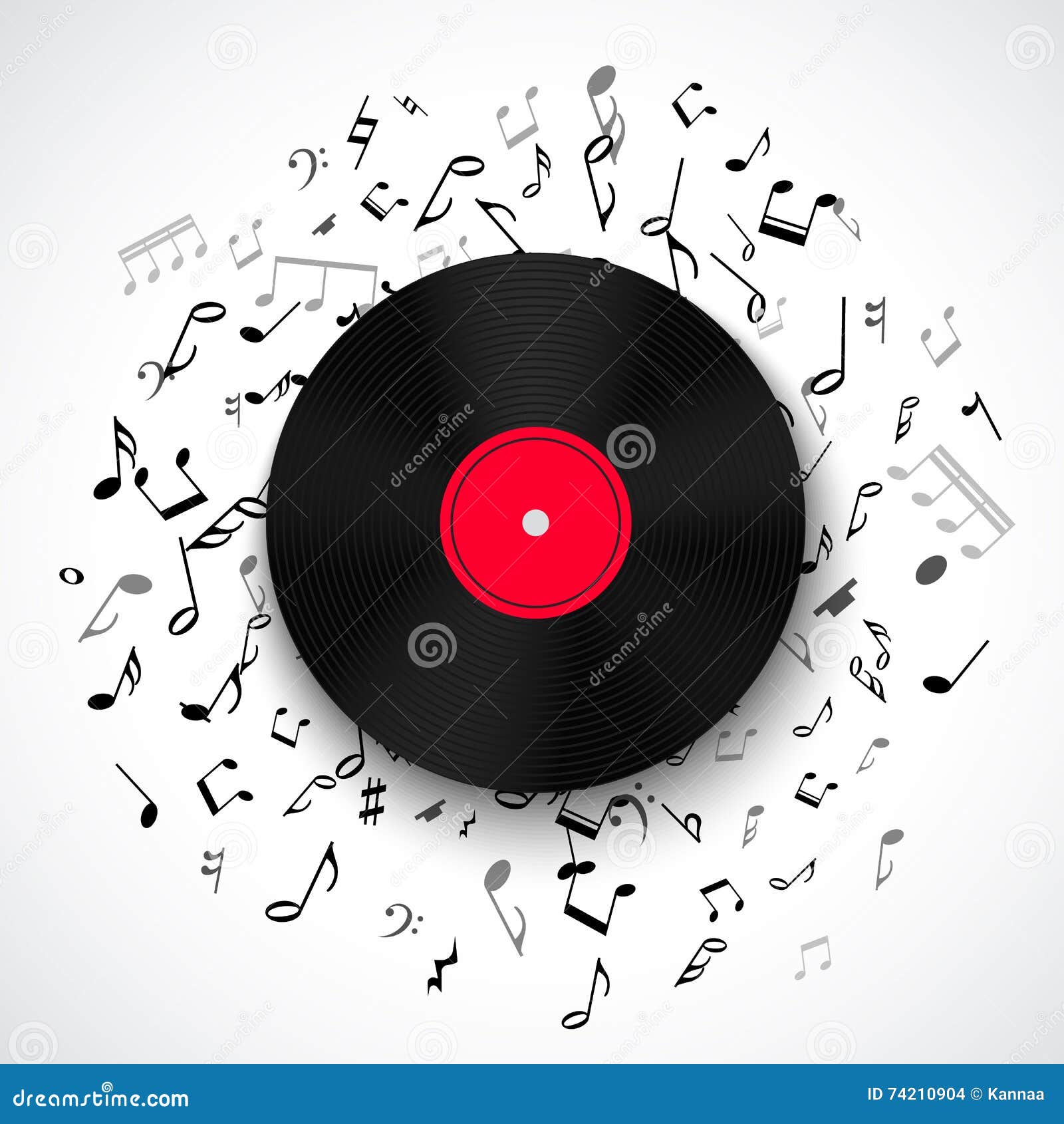 Abstract Musical Frame and Border with Black Notes on White Background