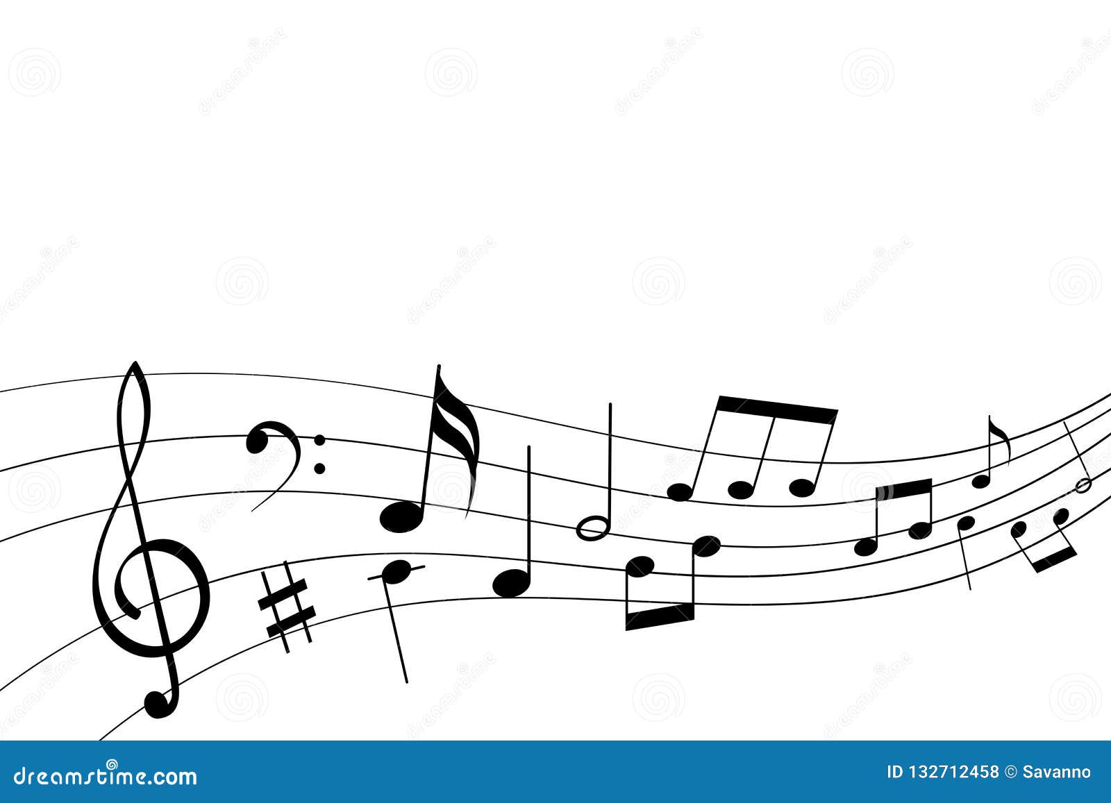 Abstract Musical Symbols on Note Staff Stock Vector - Illustration of  write, flat: 132712458